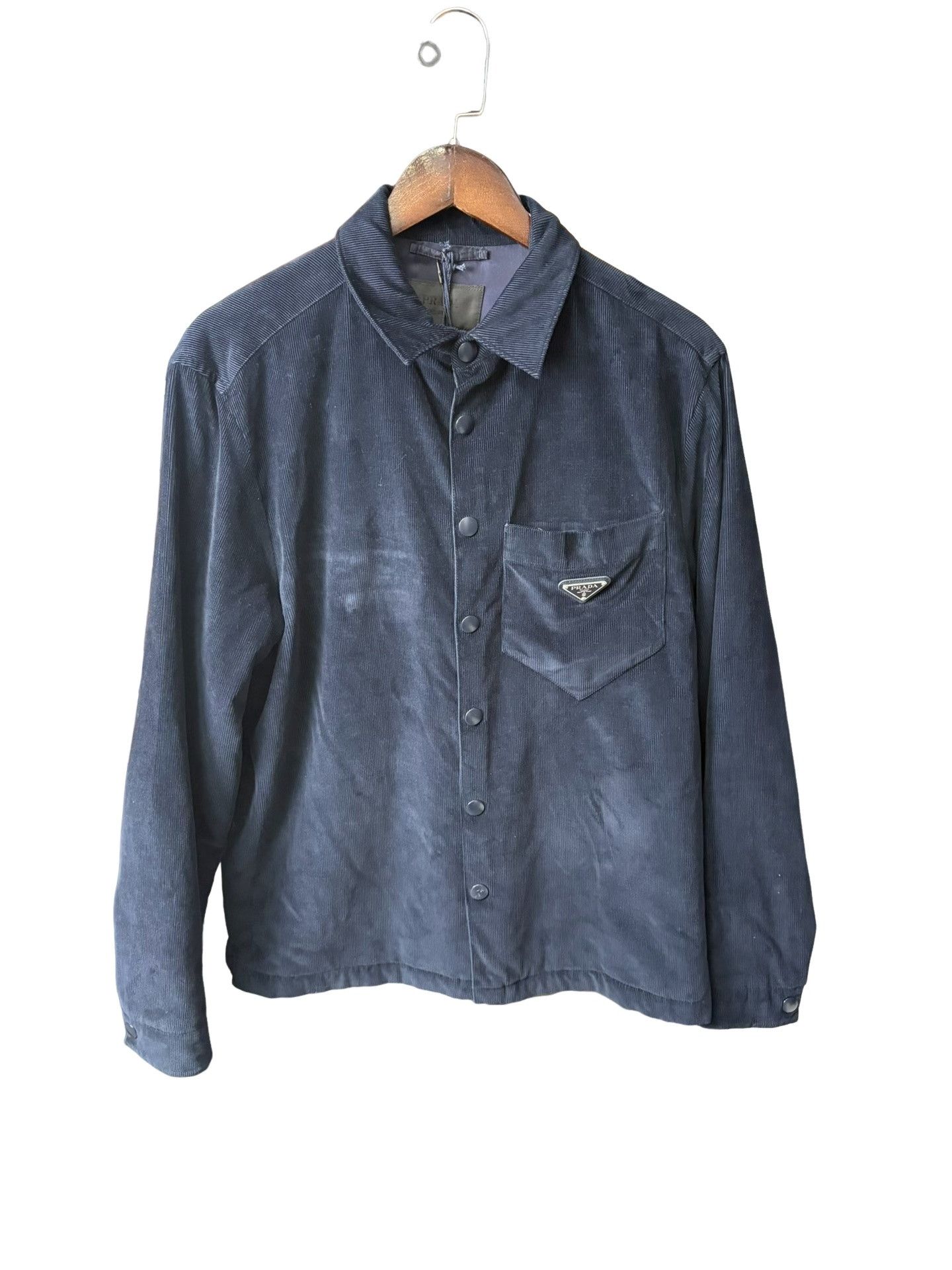Prada Prada Blue Corduroy Jacket S Size US S / EU 44-46 / 1 - 1 Thumbnail