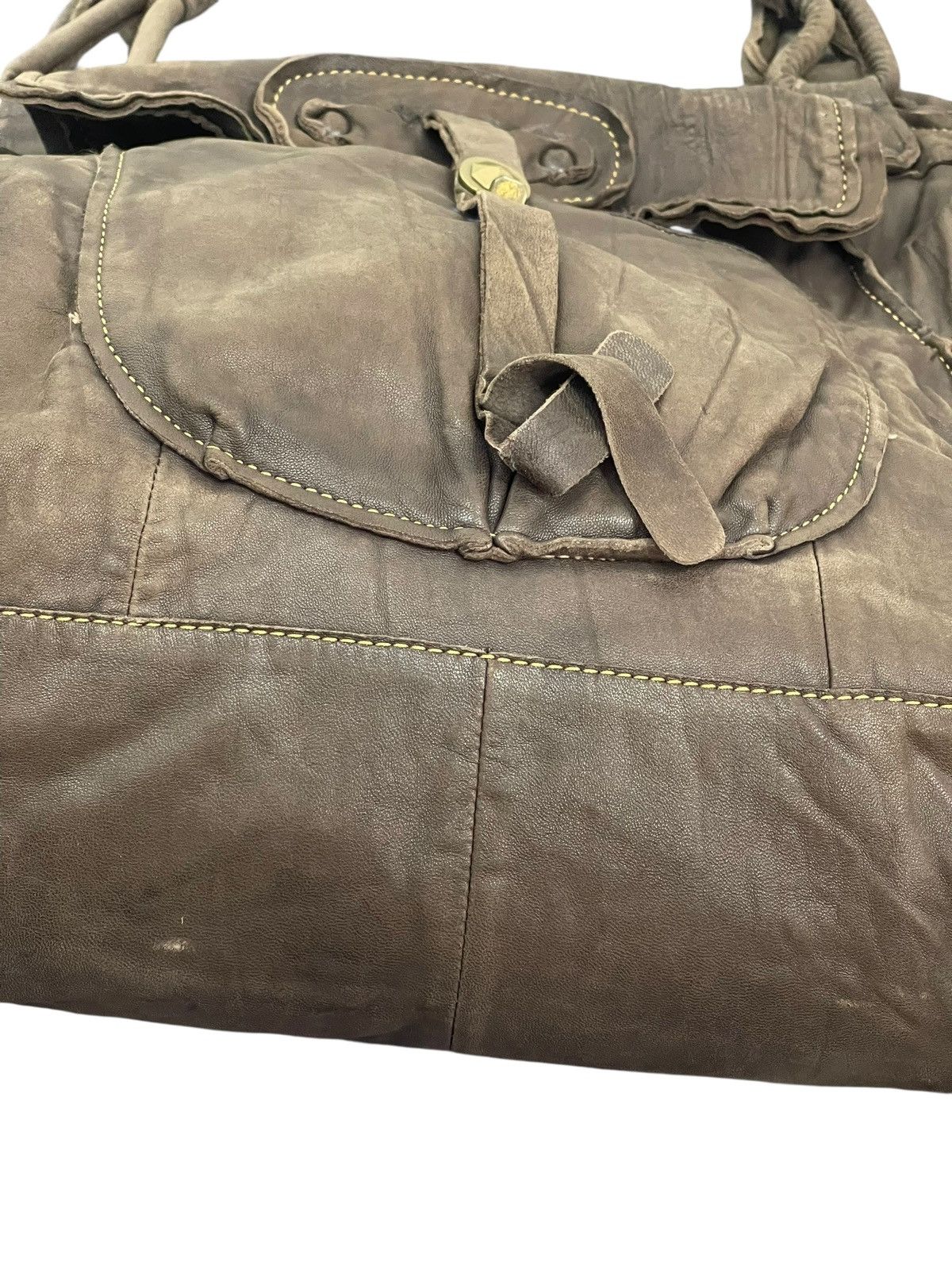 Genuine Leather Full Leather Ellen Tracy Tote Shoulder Large Bag 7🟩 Size ONE SIZE - 8 Thumbnail