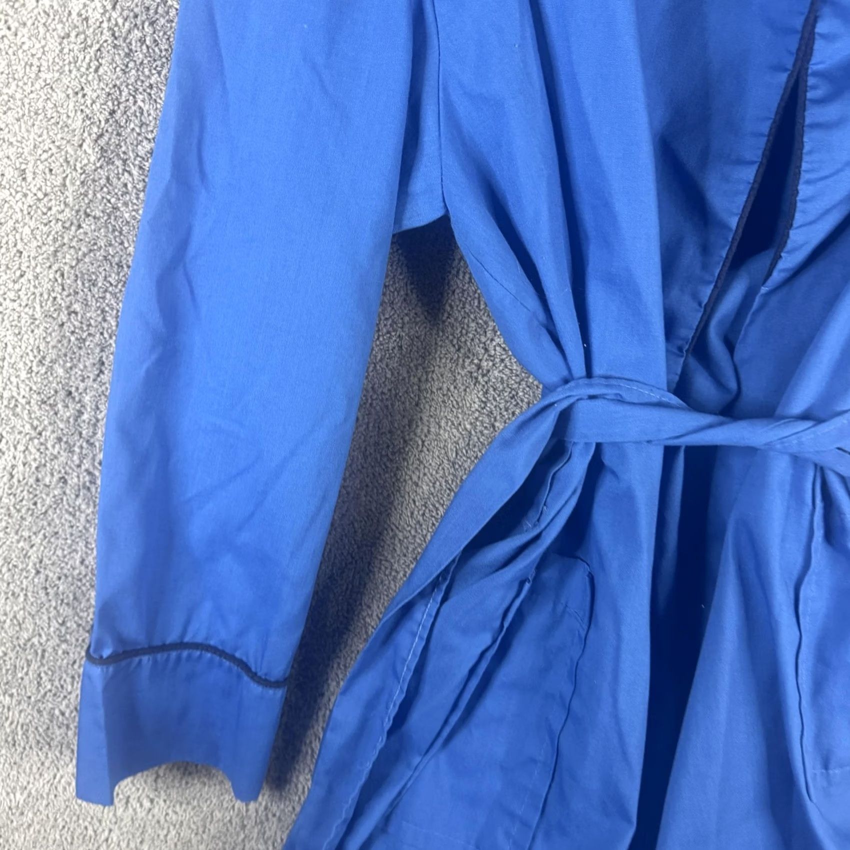 Vintage VINTAGE Robe Mens Medium Blue Belted Long Sleeve Polycotton Lounge Bathrobe Size US M / EU 48-50 / 2 - 2 Thumbnail