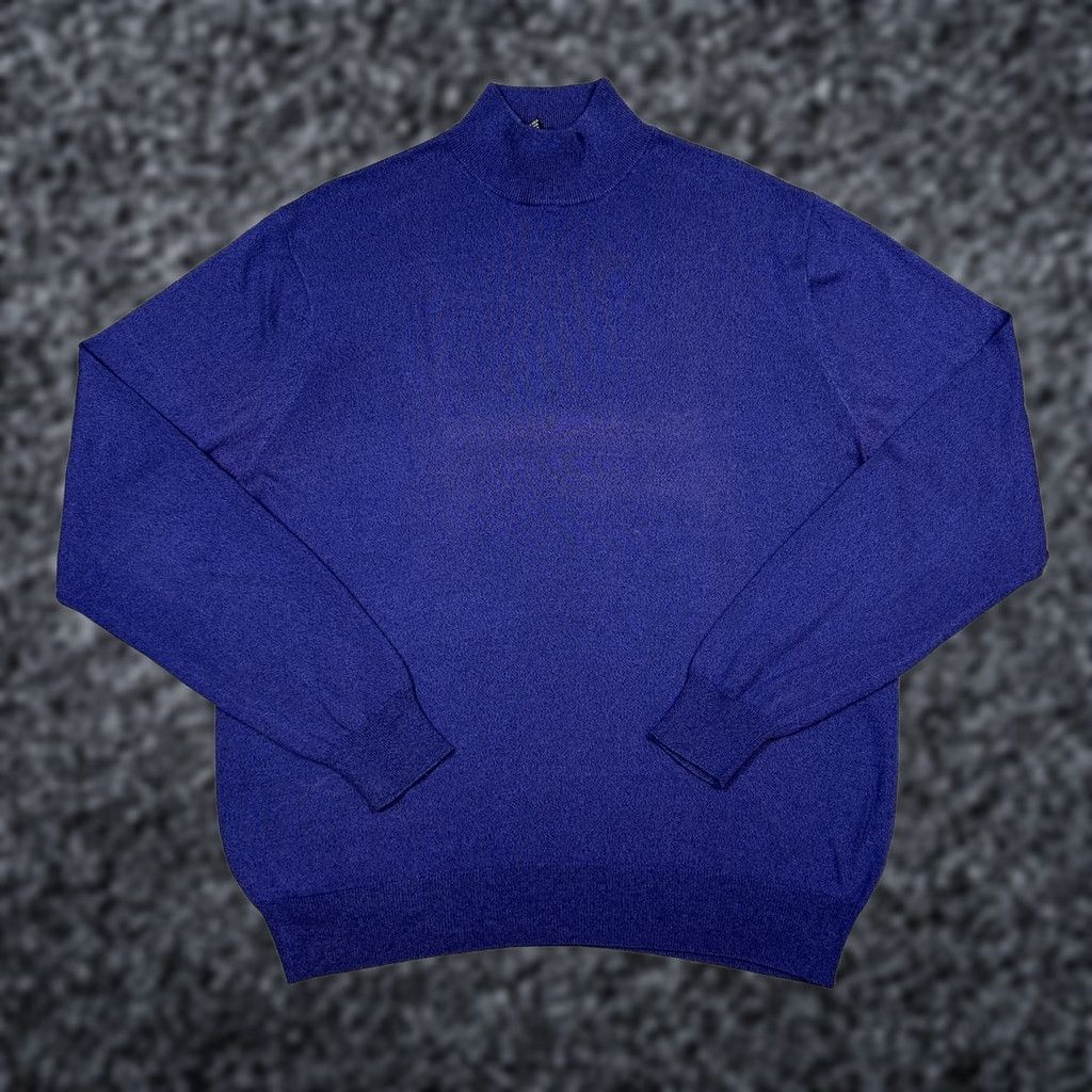 Jos. A. Bank Jos. A Bank Signature Collection Men's L Royal Blue Mock Neck 100% Silk Sweater Size US L / EU 52-54 / 3 - 1 Thumbnail