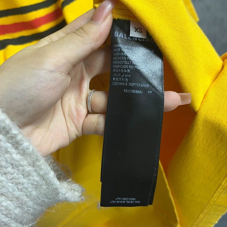 Balenciaga Balenciaga Yellow wave cola print logo short sleeve Size US S / EU 44-46 / 1 - 3 Thumbnail
