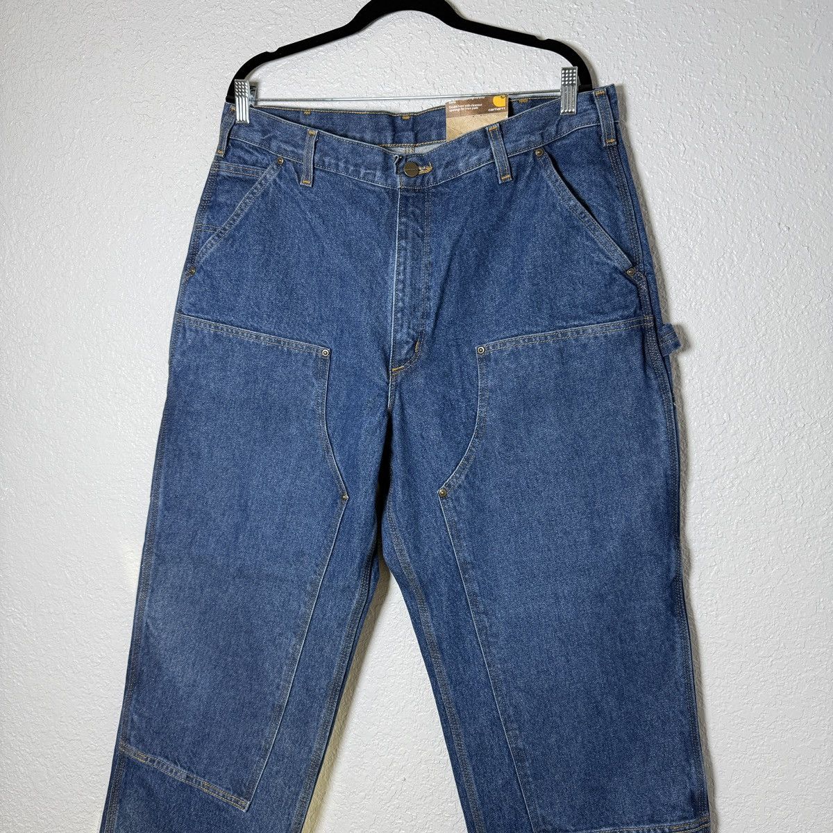 Carhartt Carhartt Jeans B73 Double Knee Washed Logger Dungaree 38x30 Size US 38 / EU 54 - 2 Thumbnail