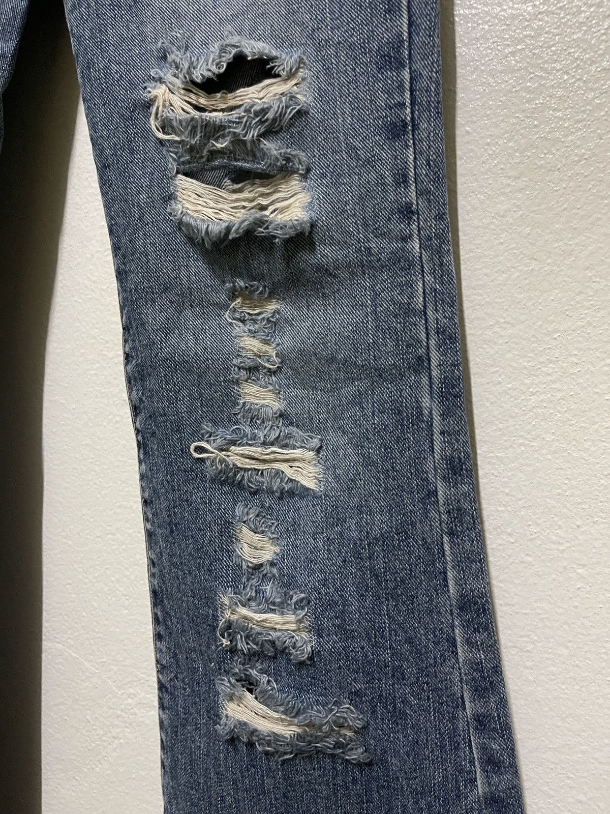 Japanese Brand GOA Distressed Flared Jeans Size 27" / US 4 / IT 40 - 6 Thumbnail
