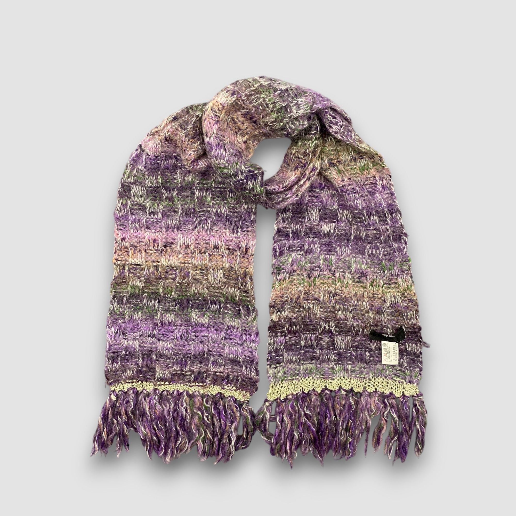 Anna Sui Vintage Anna Sui Scarf Muffler Wool Knit Crochet Scarves Size ONE SIZE - 1 Thumbnail