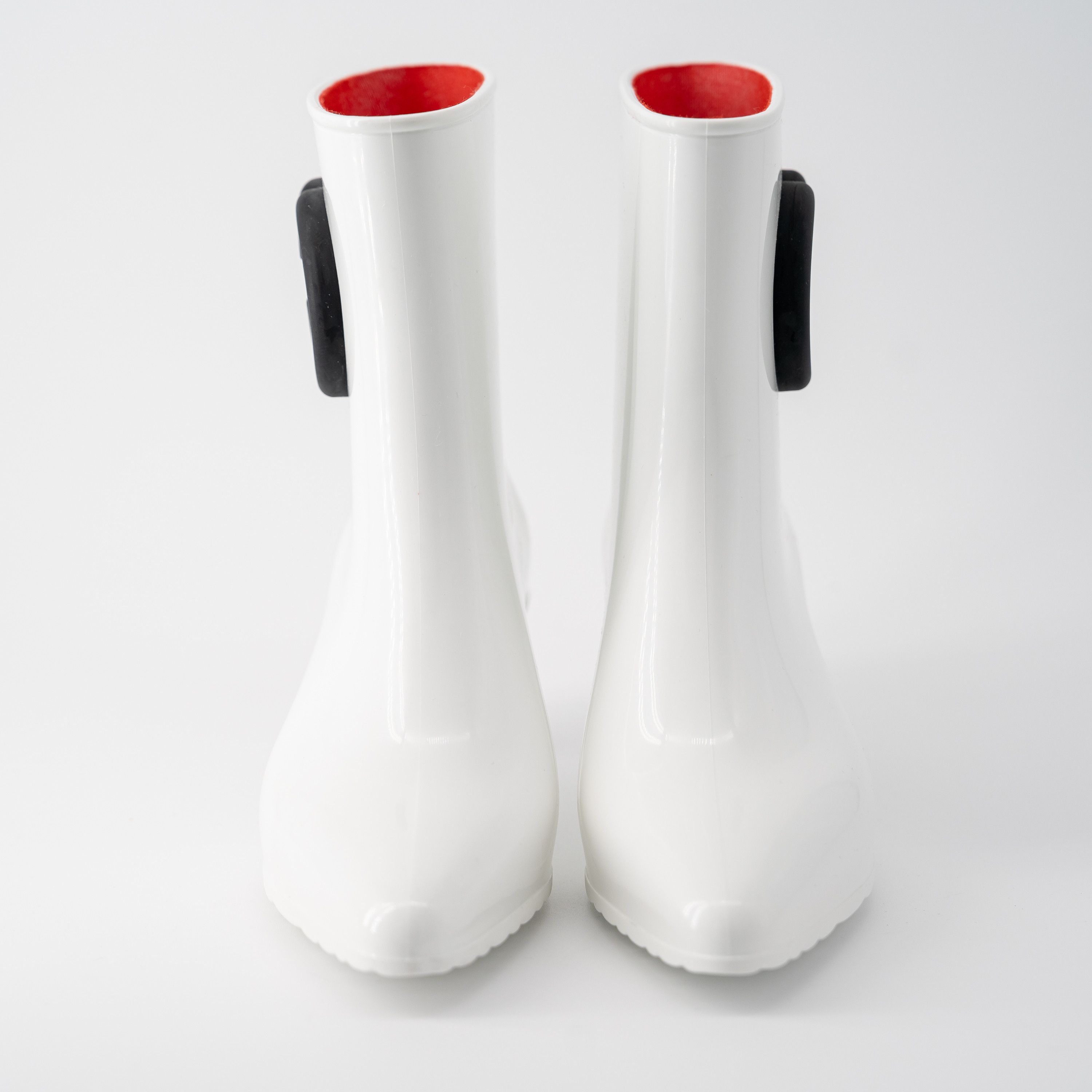 Gucci 37G - Gucci GG Logo Rubber Boots White Heel Black Logo Rain Size US 7 / IT 37 - 2 Thumbnail