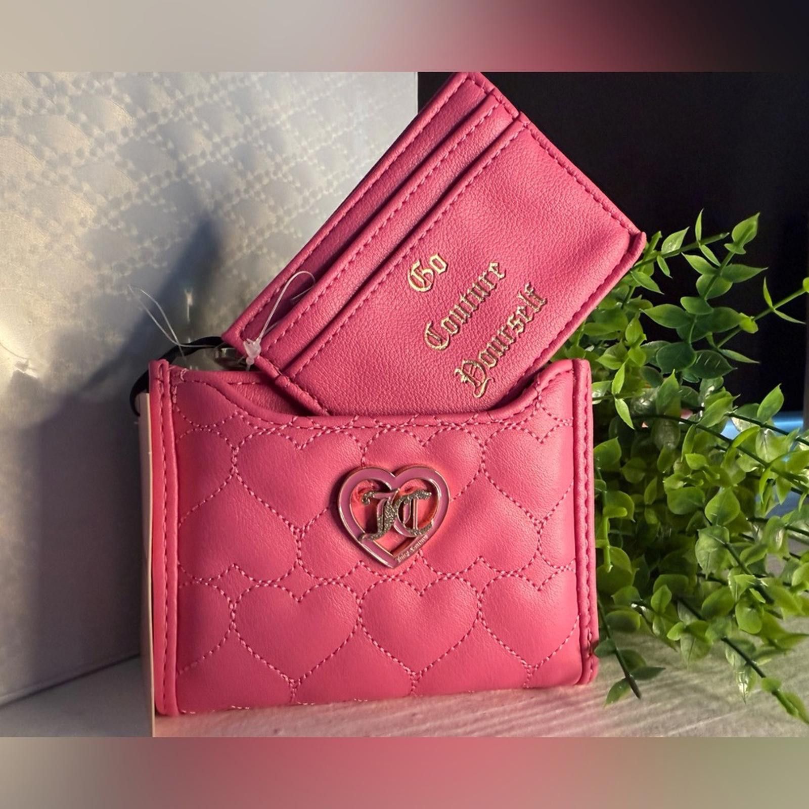 Juicy Couture Juicy Couture Pink Heart Quilted Wallet and Cardholder NWT Size ONE SIZE - 2 Thumbnail