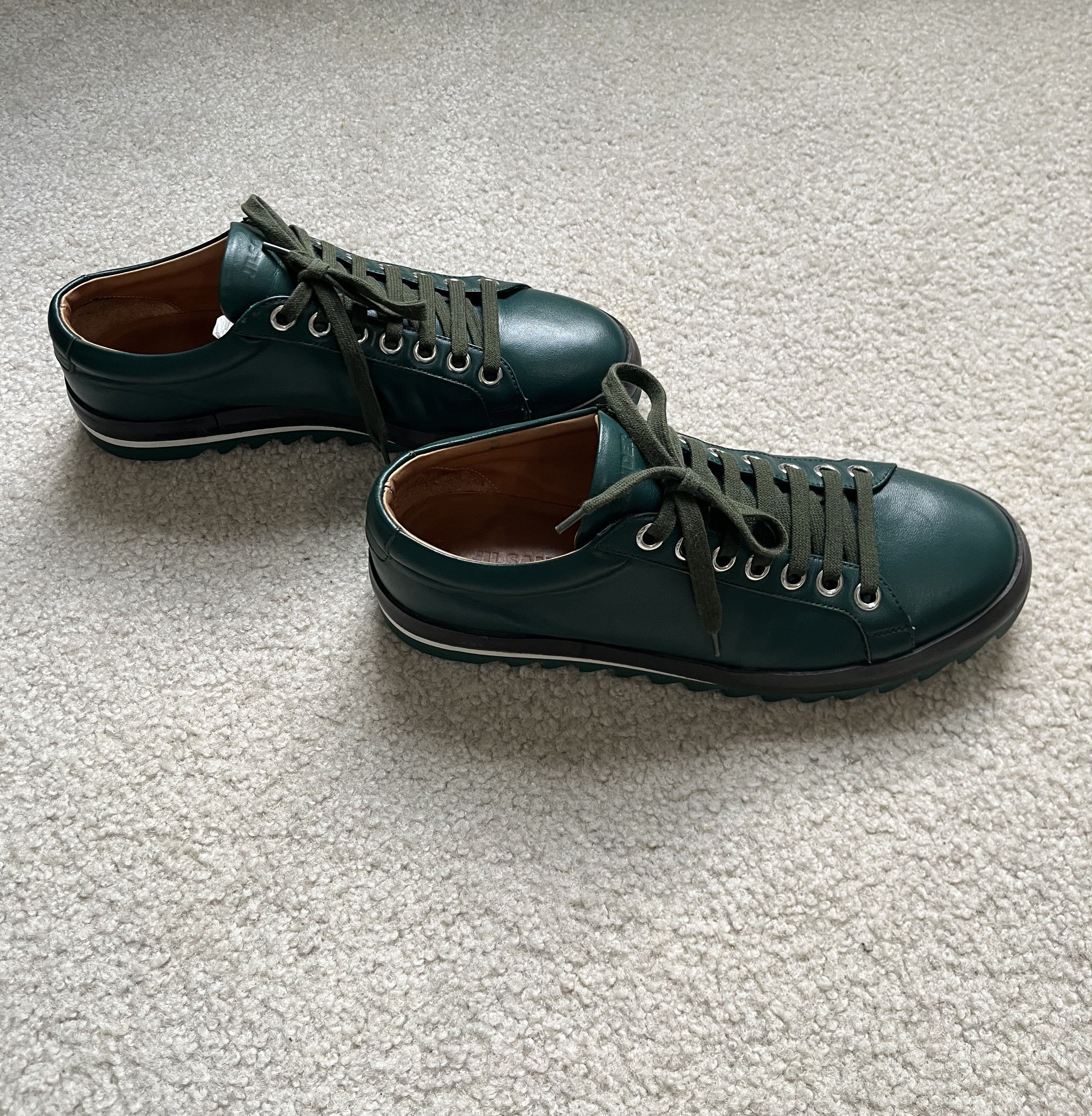 Jil Sander Jil Sander Forest Green Leather Platform Sneakers EU 41 Size US 8 / EU 41 - 4 Thumbnail