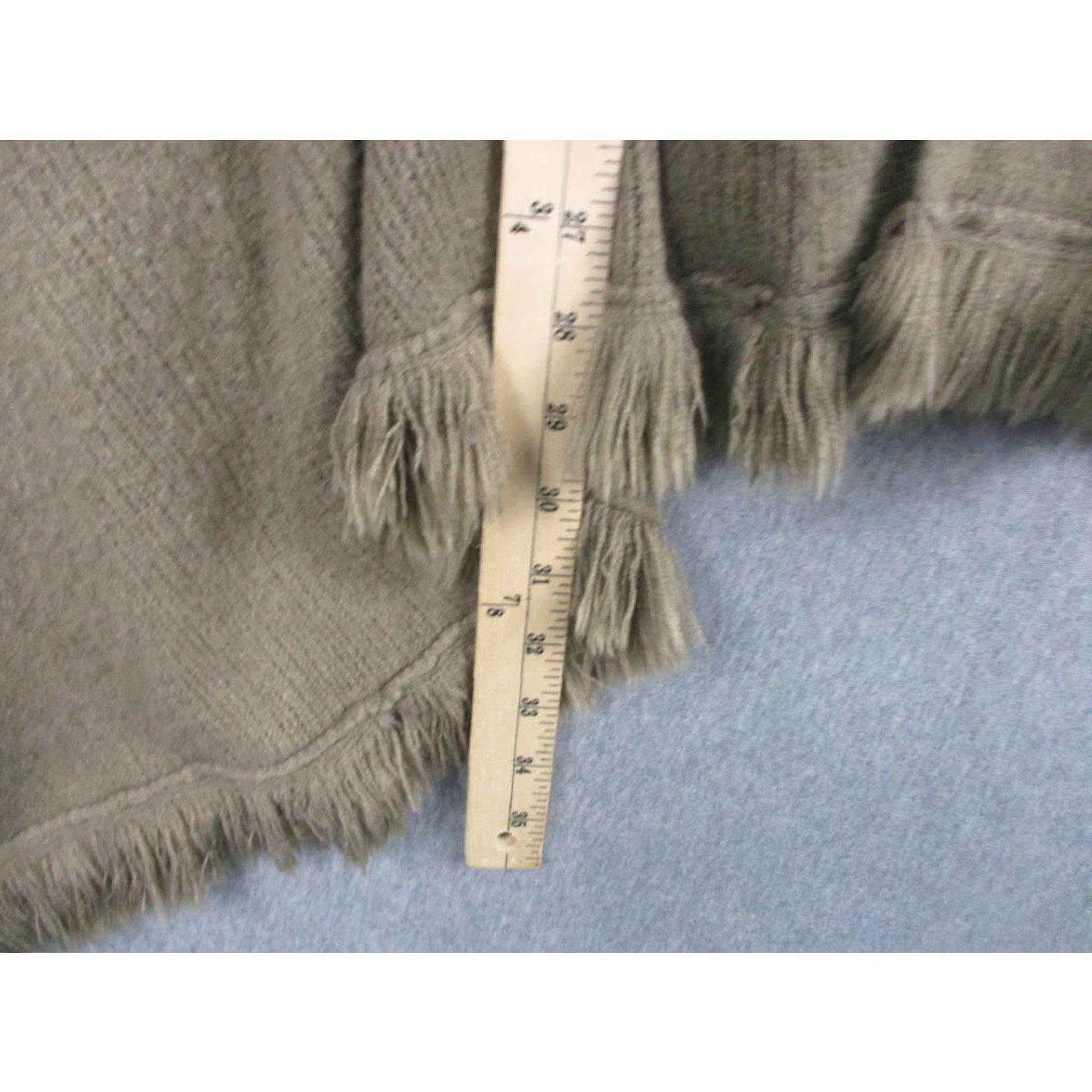 Olive DonnaDiosa Vest Womens Open Front Fringe Hem Knit Shawl Cardigan Olive Acrylic Size ONE SIZE - 3 Thumbnail
