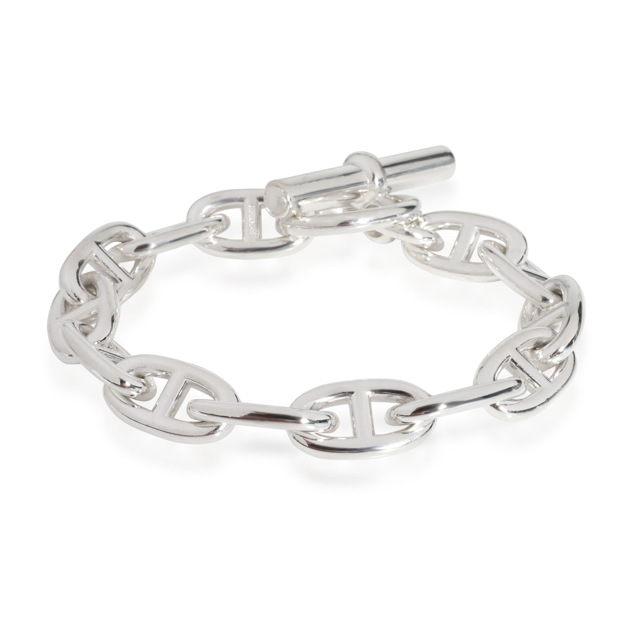 image of Hermes Chaine D'ancre Bracelet, Small Model, In Sterling Silver, Women's