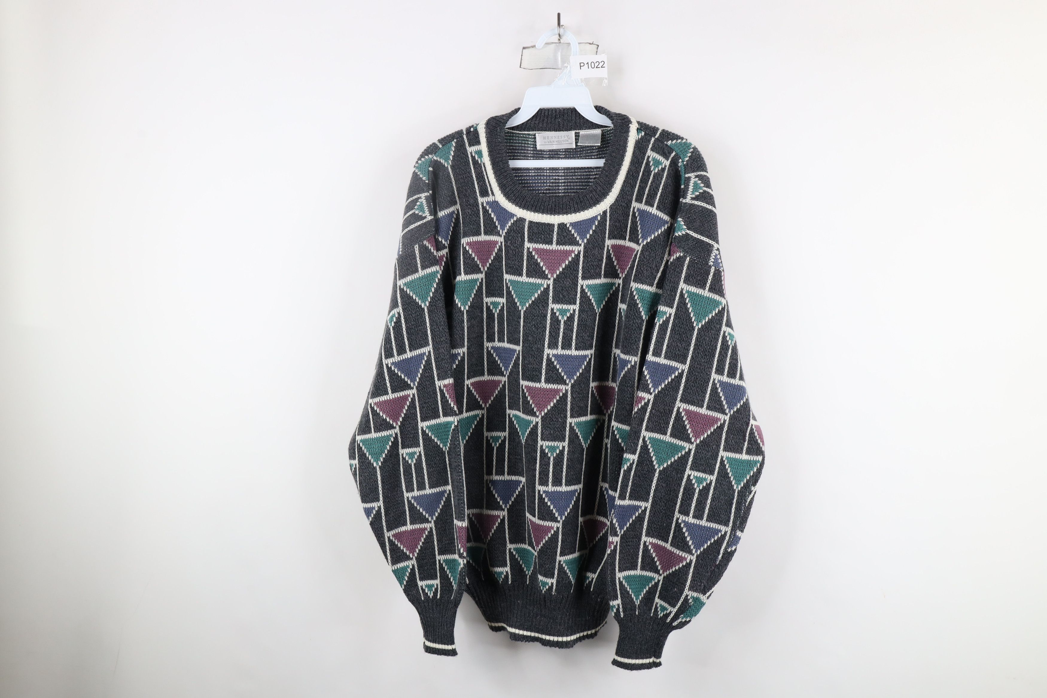 Vintage Vintage 90s Coogi Style Bassmaster Geometric Knit Sweater Size US L / EU 52-54 / 3 - 1 Thumbnail