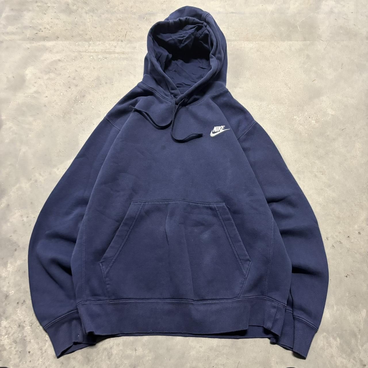 Nike × Vintage Crazy Vintage Y2K/2000s Navy Blue Nike Streetwear Essential Hoodie! Size US S / EU 44-46 / 1 - 1 Thumbnail