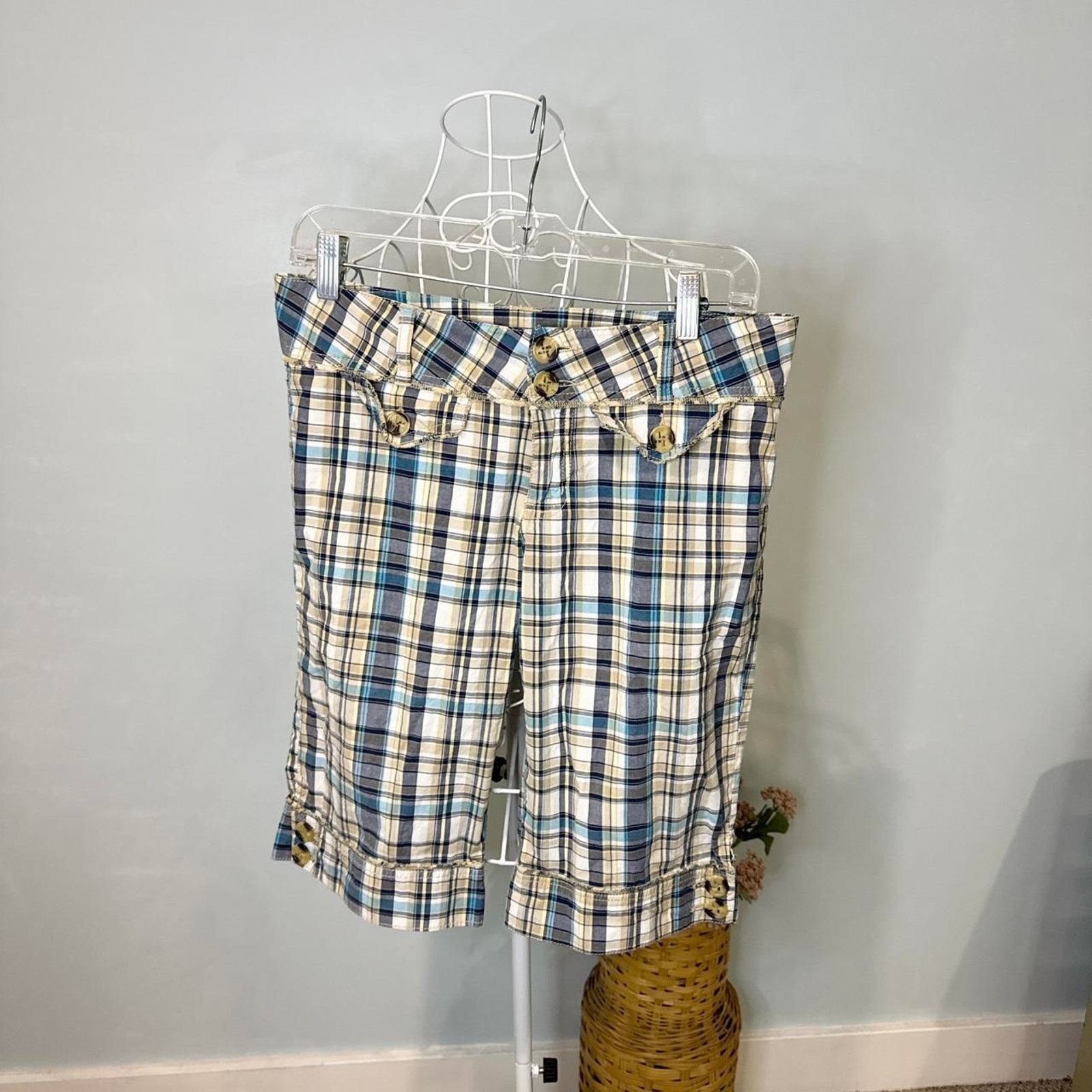 Other vintage y2k ultra low rise plaid shorts with cute buttons Size 30" / US 8 / IT 44 - 1 Thumbnail