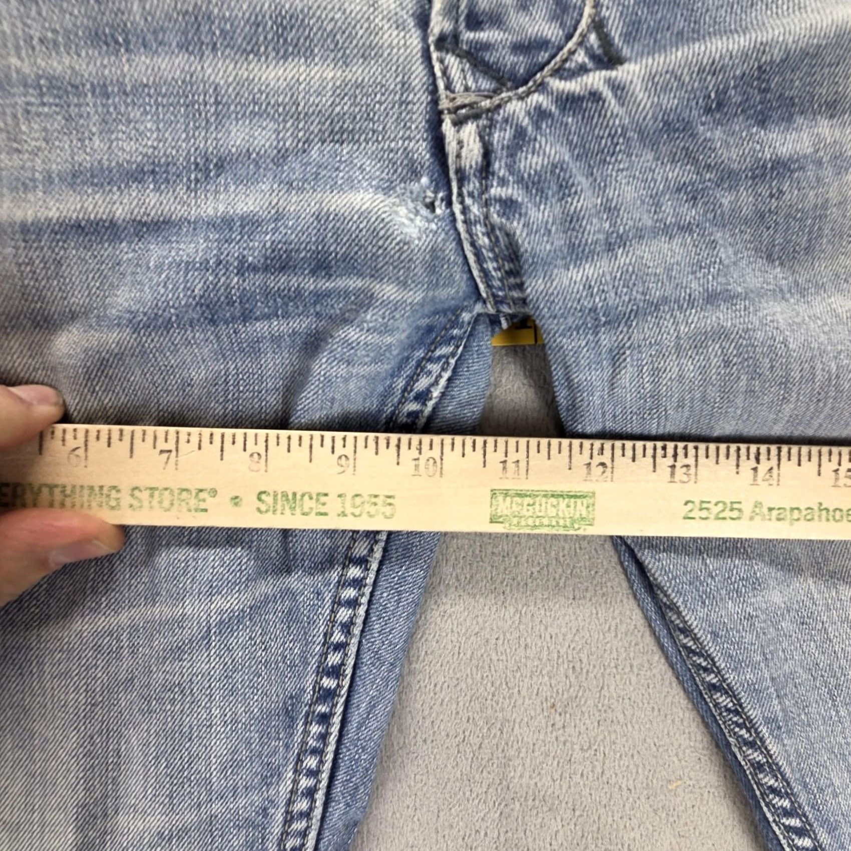 Diesel Diesel Jeans Mens 31x34 Blue Larkee Straight Distressed Button Fly 008XR Size US 31 - 6 Thumbnail
