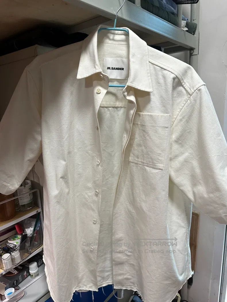 Jil Sander Jil Sander size 38 Back Logo Linen Short Sleeve Shirt Size US L / EU 52-54 / 3 - 1 Thumbnail