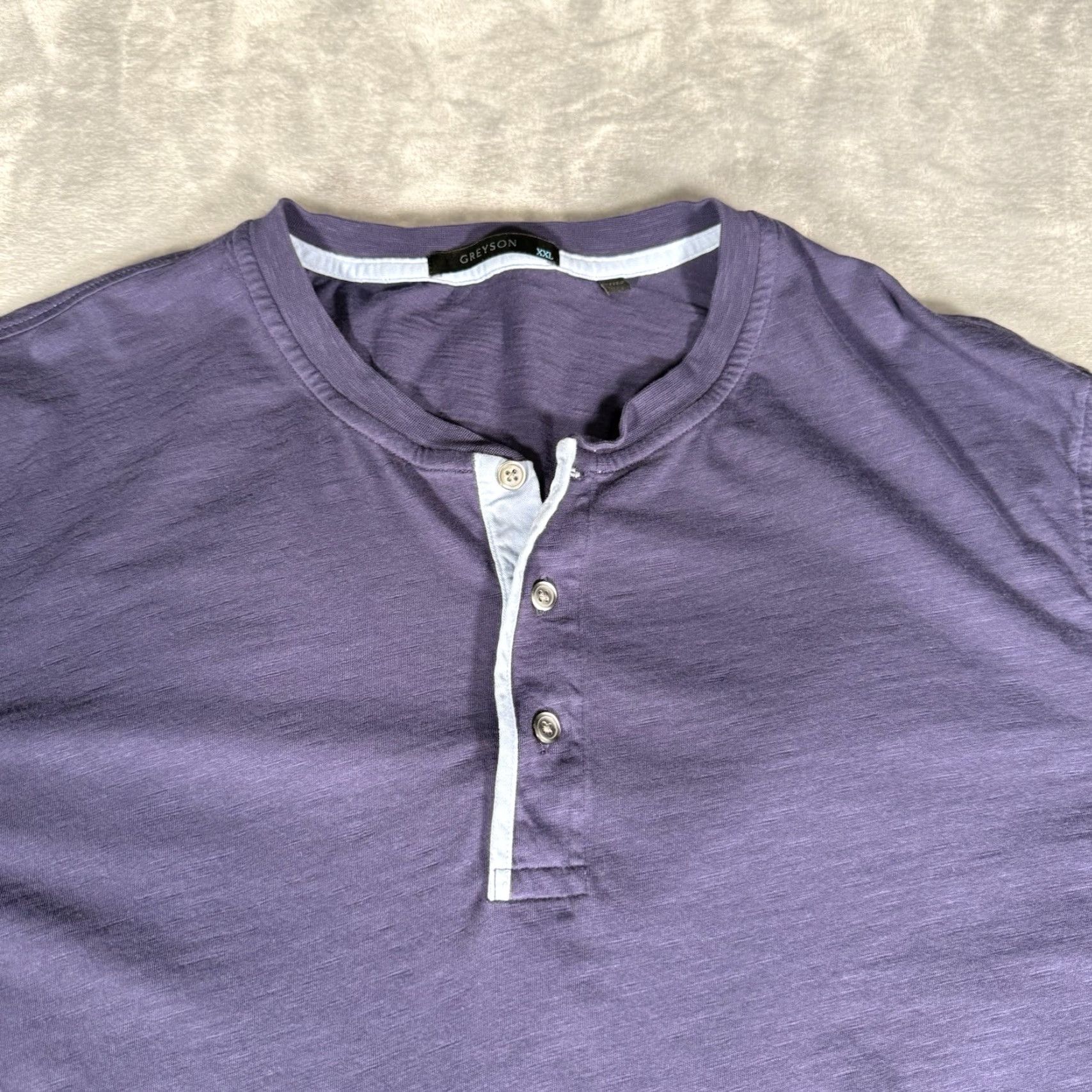 Vintage Greyson Golf Henley Shirt Mens 2XL Round Neck Long Sleeve Cotton Blue Size US XXL / EU 58 / 5 - 3 Thumbnail