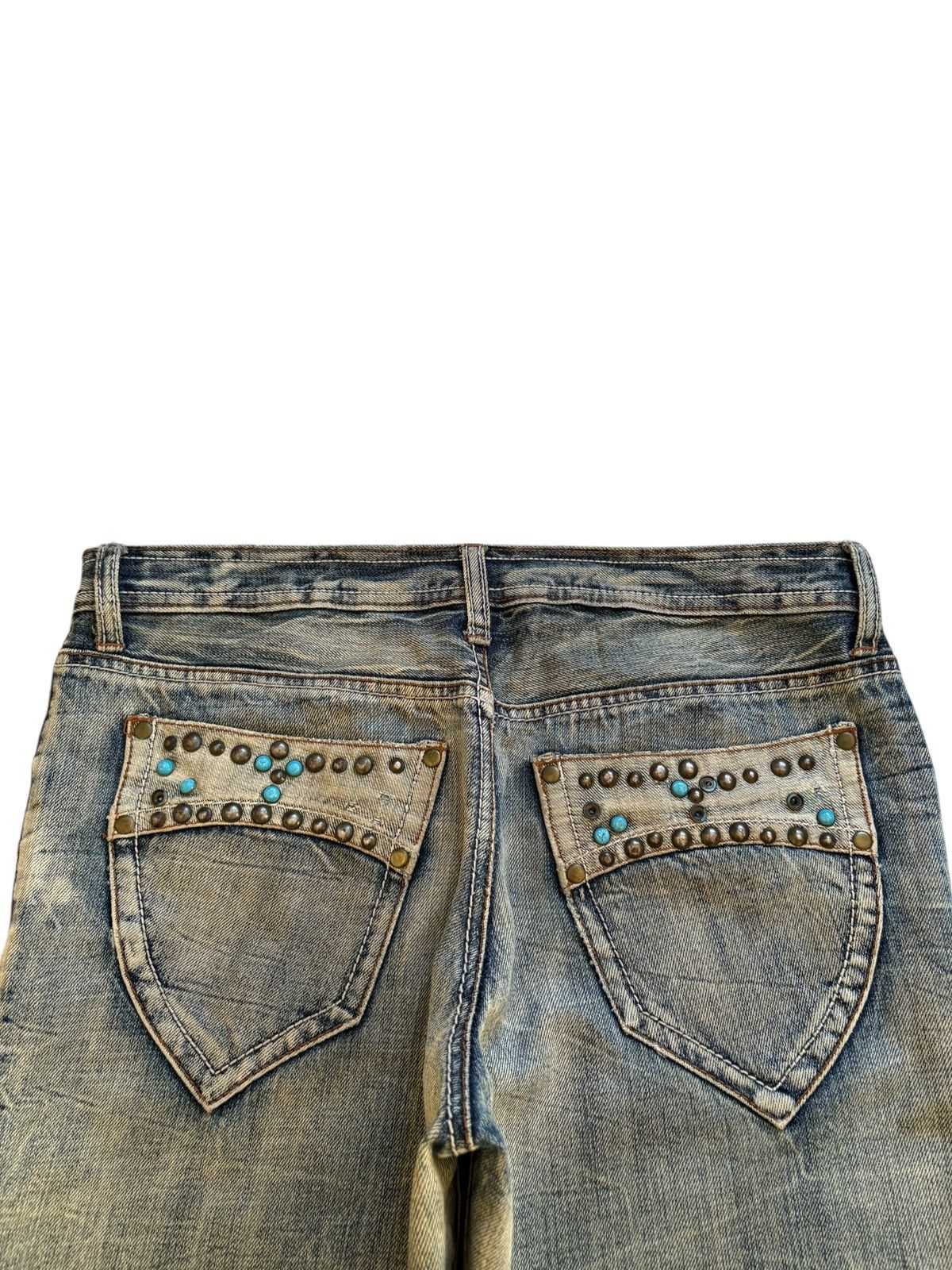 semanticdesign Vintage Semantic Design Flame Style Spiral Leg Flare Jeans Size US 32 / EU 48 - 8 Thumbnail