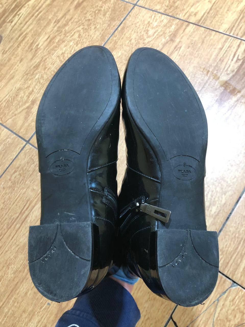 Prada PRADA Womens Black Patent Leather Ankle Boots Size US 8 / IT 38 - 5 Thumbnail