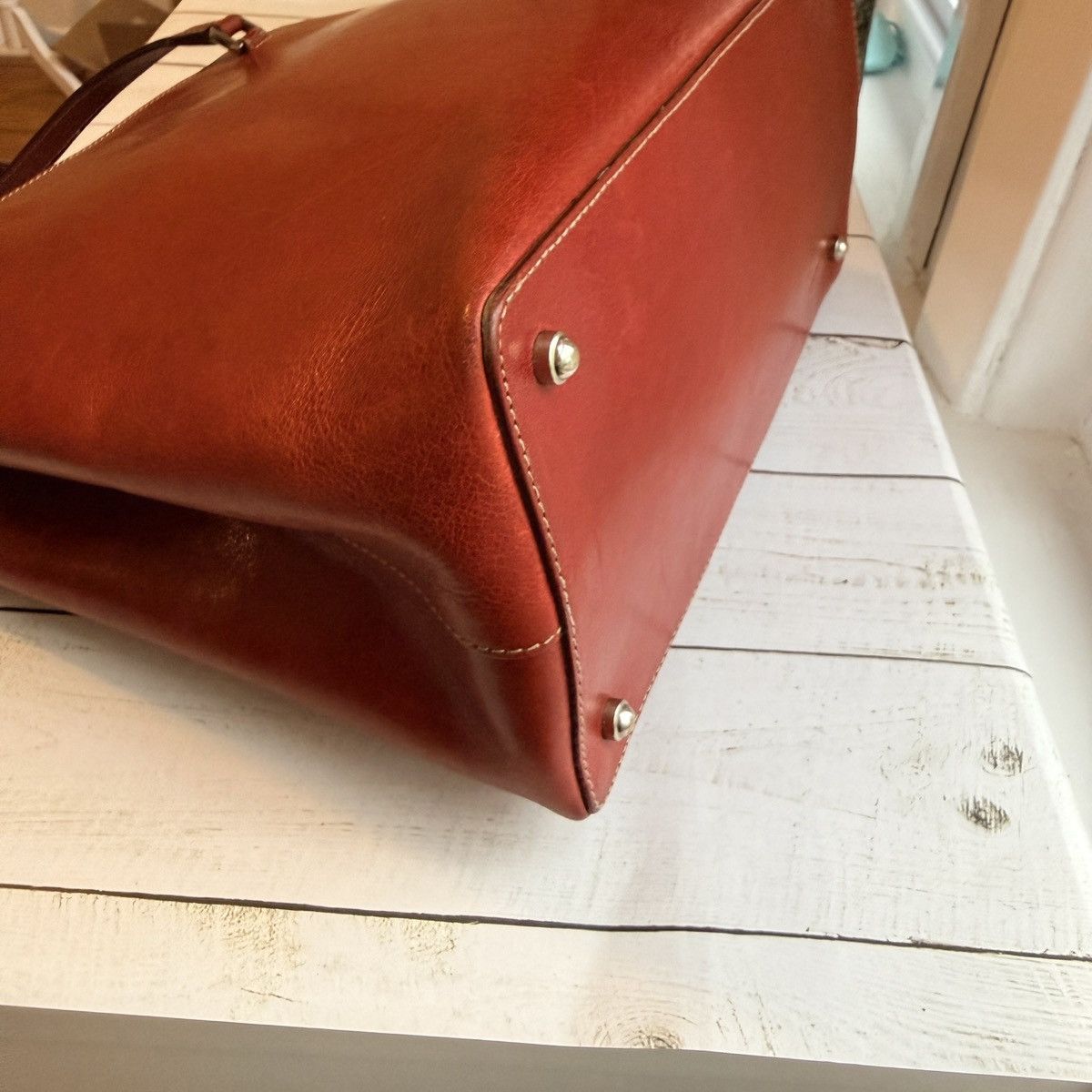 Kate Spade Vintage Red All Leather Tote, Made in Itay Size ONE SIZE - 10 Thumbnail