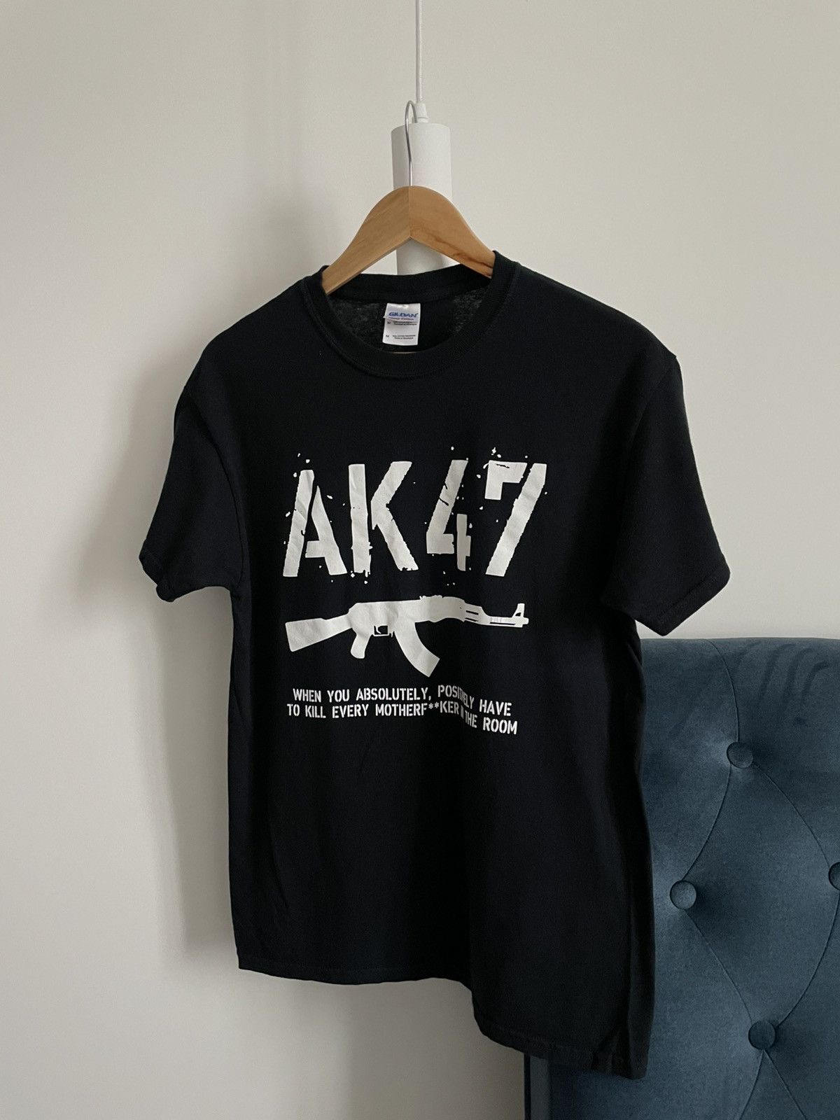 Vintage Vintage AK-47 KALASHNIKOV T-Shirt 00’s Crazy Black RARE Size US M / EU 48-50 / 2 - 2 Thumbnail