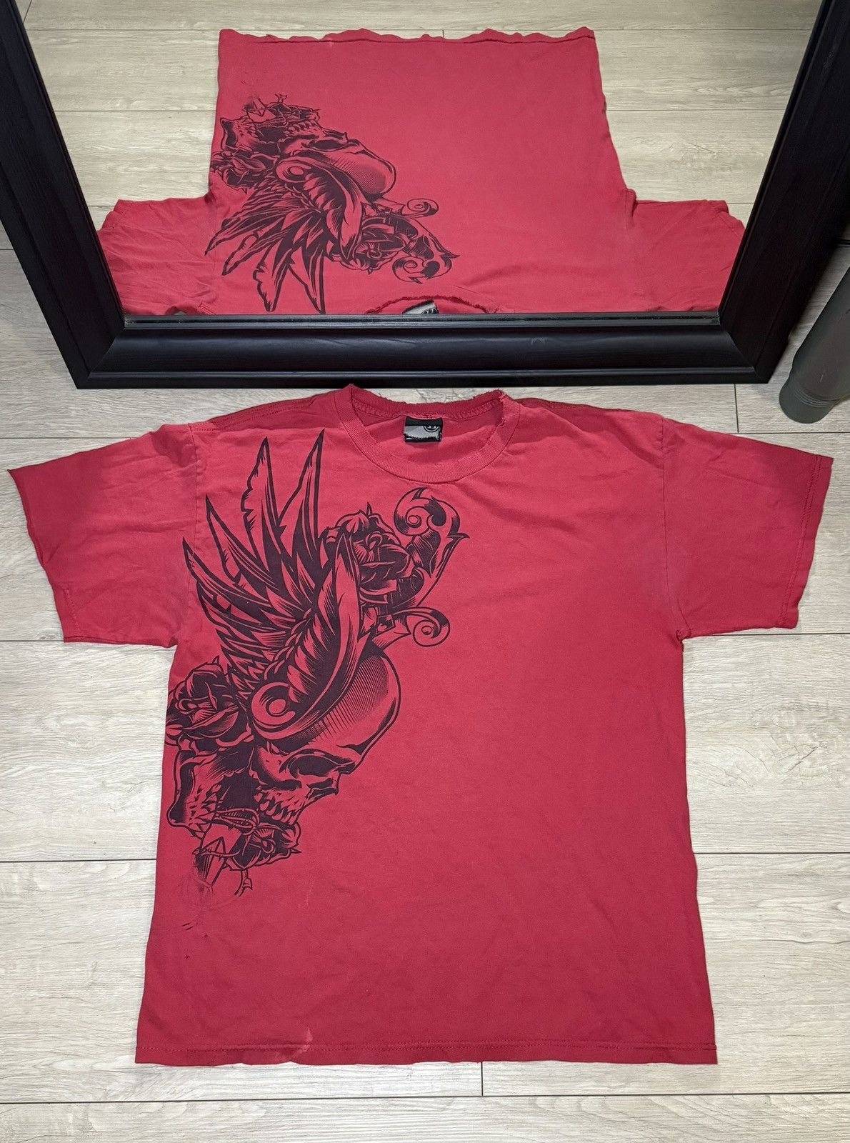 Affliction Y2K 2000s Affliction Angel Winged Rose Style Shirt | Grailed