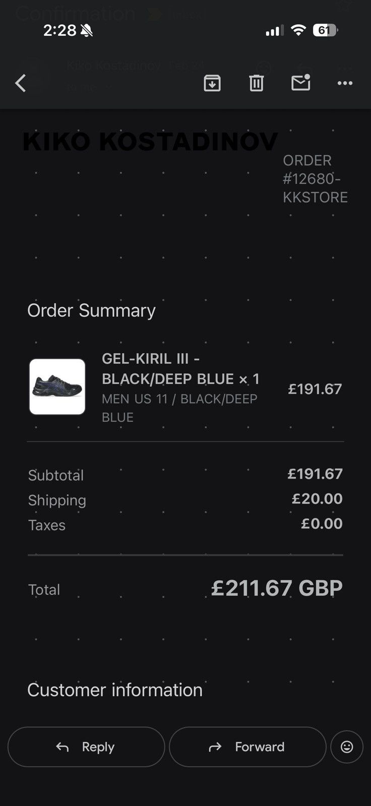 Asics × Kiko Kostadinov Kiko Kostadinov GEL-KIRIL III - BLACK/DEEP BLUE Size US 11 / EU 44 - 7 Thumbnail