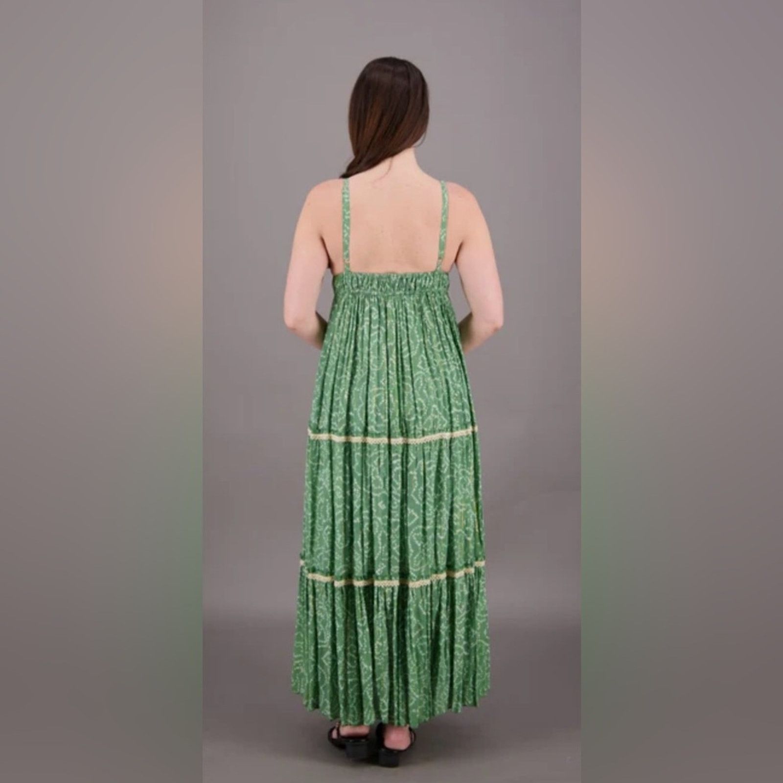Other New Boutique Green Boho Maxi Dress Size Small / Medium Size 4XL / US 24-26 - 2 Thumbnail