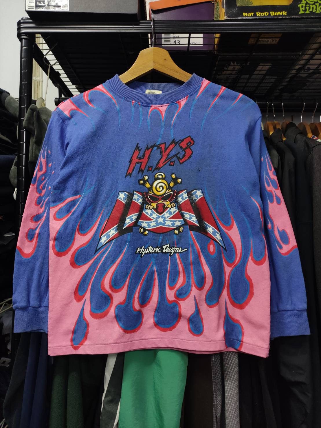 Hysteric Glamour Vtg 00's Hysteric Glamour Rebel Flag Pink Flame Over Print Size US S / EU 44-46 / 1 - 1 Thumbnail