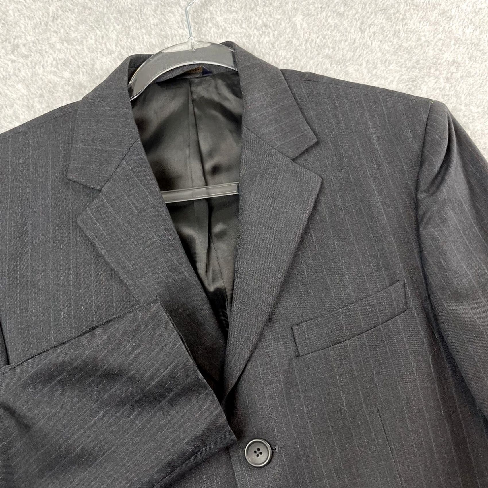 Banana Republic Banana Republic Blazer Jacket Slim Fit Men 40R Wool Pinstripe Blue Modern Business 3-Button 4-Button Inner Pockets Size 40R - 2 Thumbnail