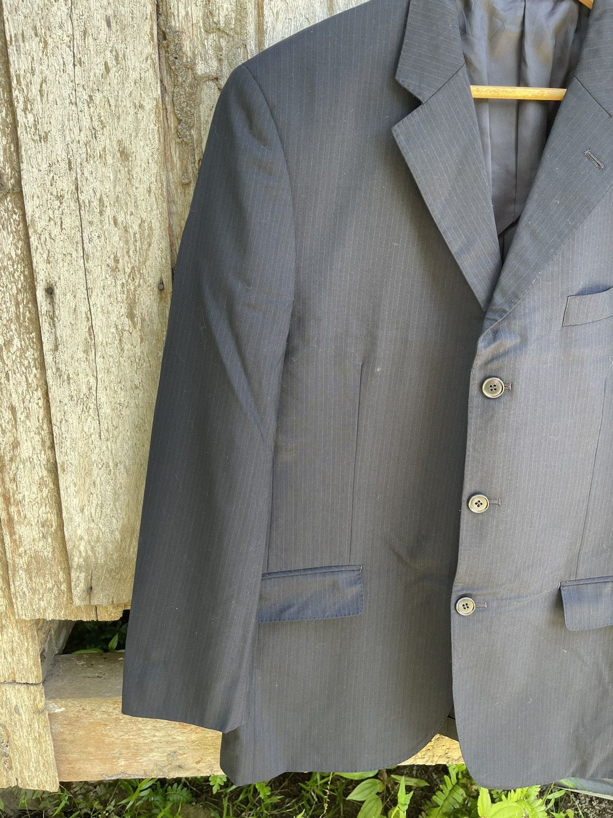 Kansai Yamamoto SISSY by Kansai Yamamoto Black Pinstripe Blazer Vintage 1990 Size 42R - 4 Thumbnail