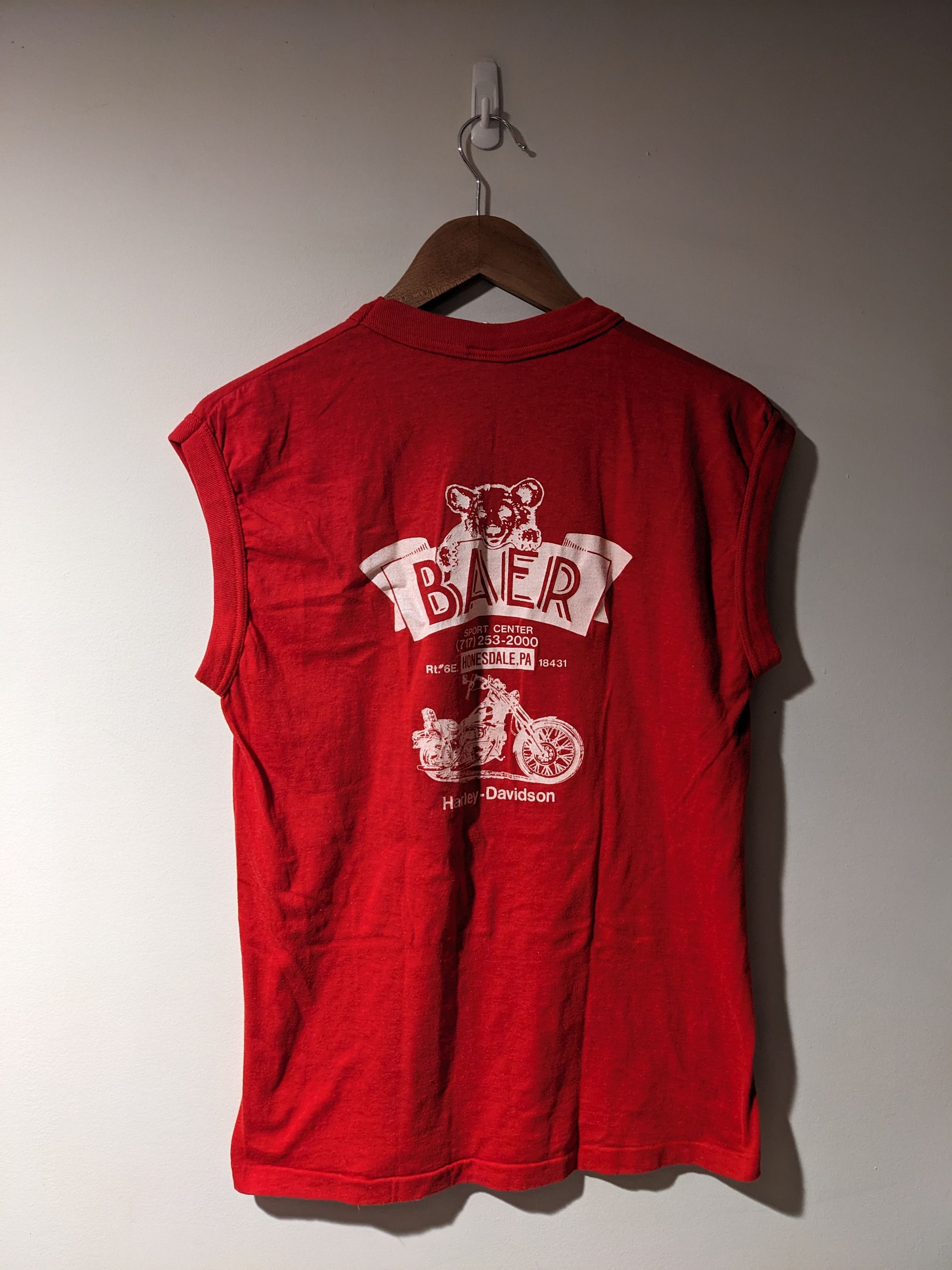 Harley Davidson Vintage 1986 Harley Davidson Motorcycle Sleeveless T-Shirt Size US XL / EU 56 / 4 - 5 Thumbnail