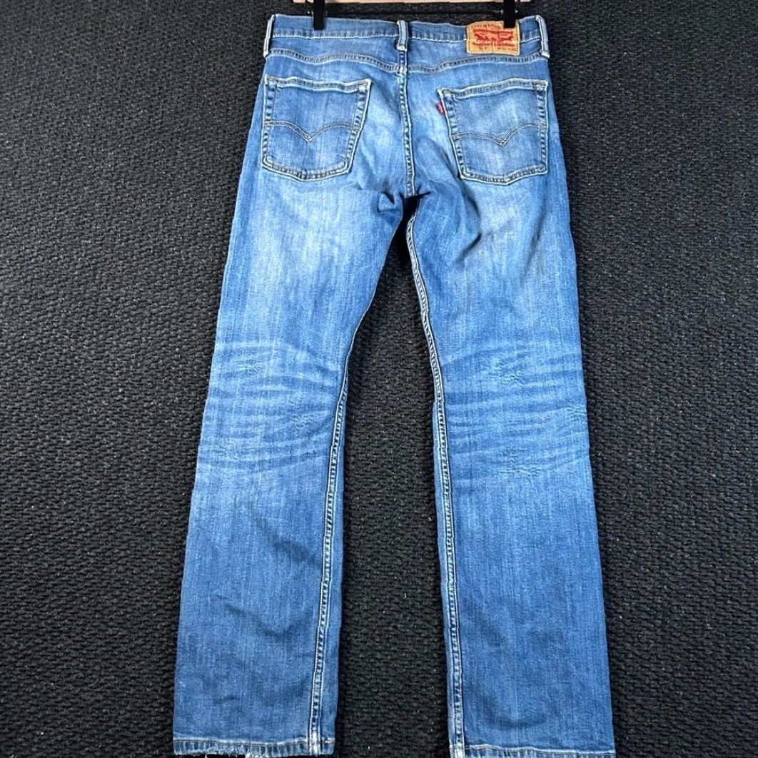 Levi's VINTAGE Levi's 513 Jeans Blue Distressed Slim Straight Fit W31 X L30 Mens Jeans Straight Blue Distressed Vintage 90s Mens Jeans Size US 31 - 4 Thumbnail