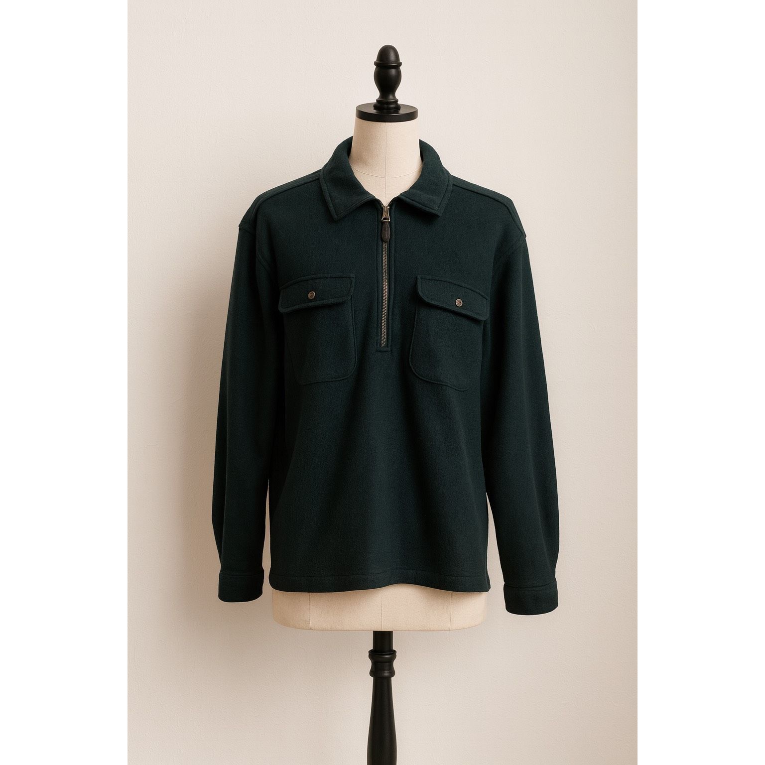 Energie Energie Vintage Heavyweight Collared Zip Shirt – Size M – Da Size M / US 6-8 / IT 42-44 - 1 Thumbnail