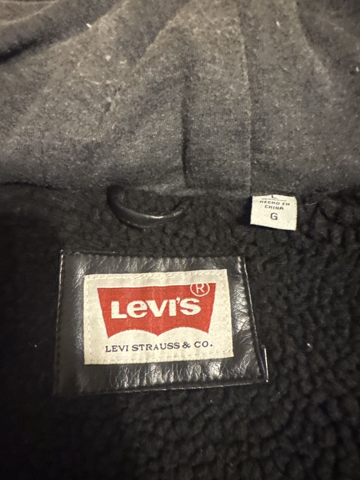 Levi's Levi Leather Hooded Jacket Black Size US L / EU 52-54 / 3 - 4 Thumbnail