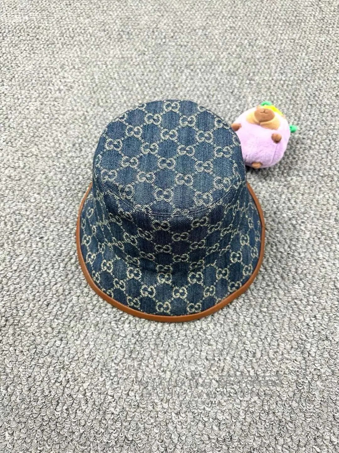 Gucci Guicci size L Blue Full Print Logo Fisherman's Hat| Size ONE SIZE - 1 Thumbnail