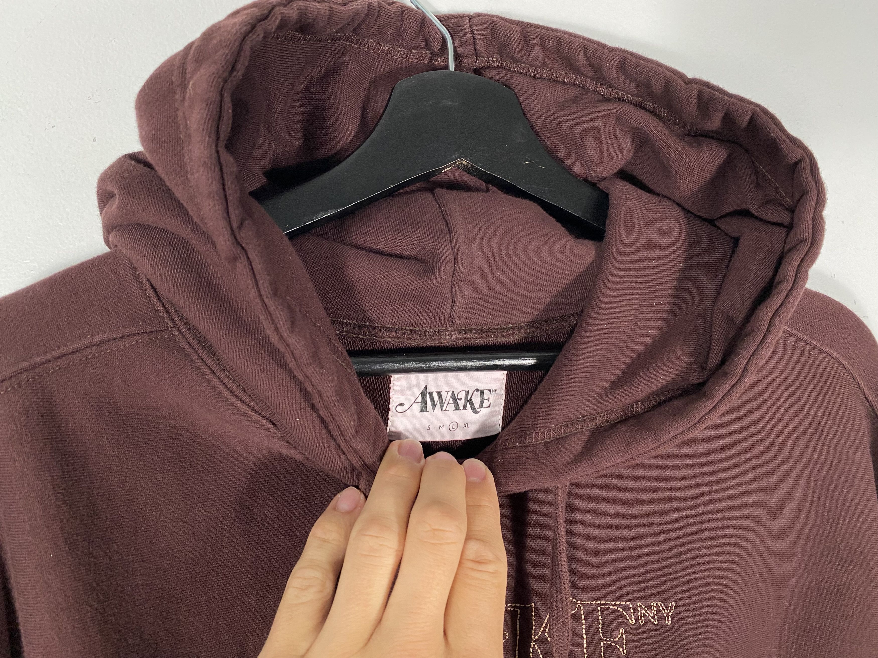Awake NY Awake NY Classic Outline Logo Paneled Boxy Brown Hoodie Size US L / EU 52-54 / 3 - 5 Thumbnail