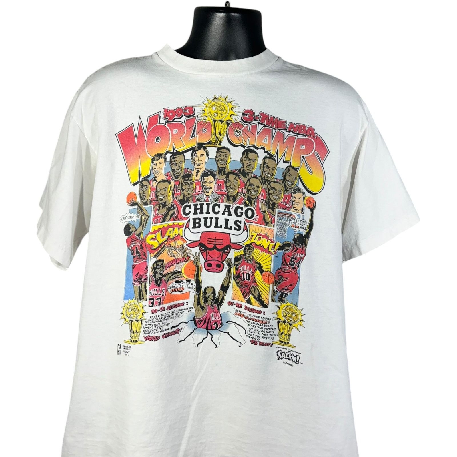 Vintage Chicago Bulls Time World Champs NBA Tee 1993