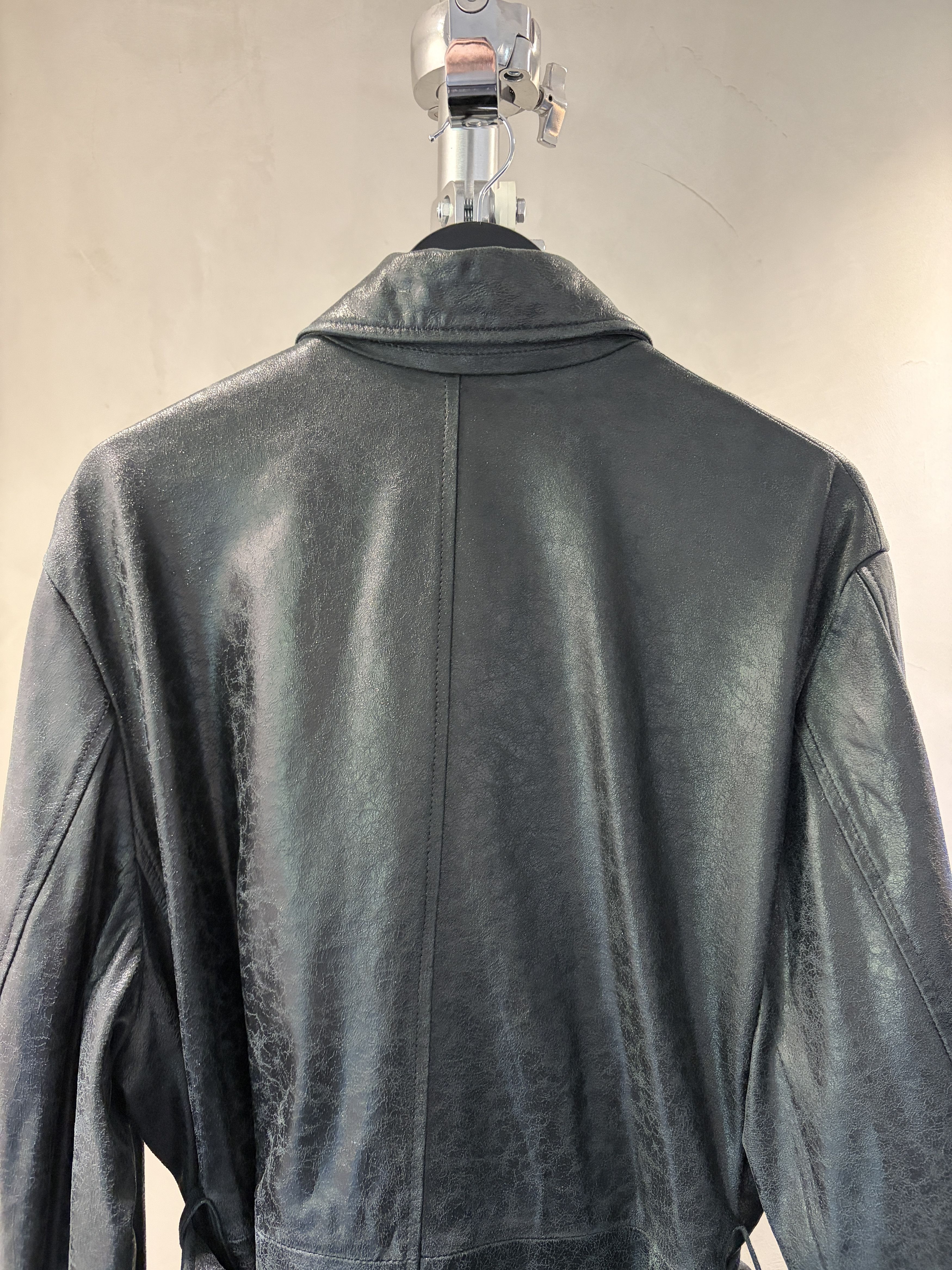 424 424 Paper Effect Distressed Leather Trench Coat Size US S / EU 44-46 / 1 - 11 Thumbnail