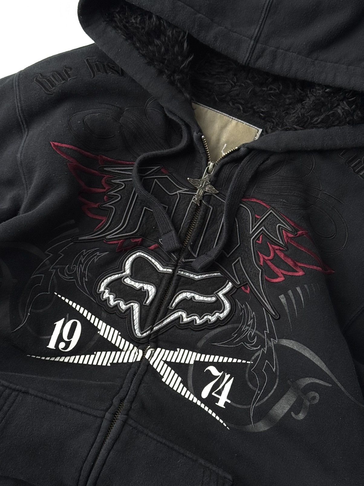 Fox Racing Fox Racing Boxy Fit Zip Hoodie Y2K Affliction Gothic Style Size US XL / EU 56 / 4 - 12 Thumbnail