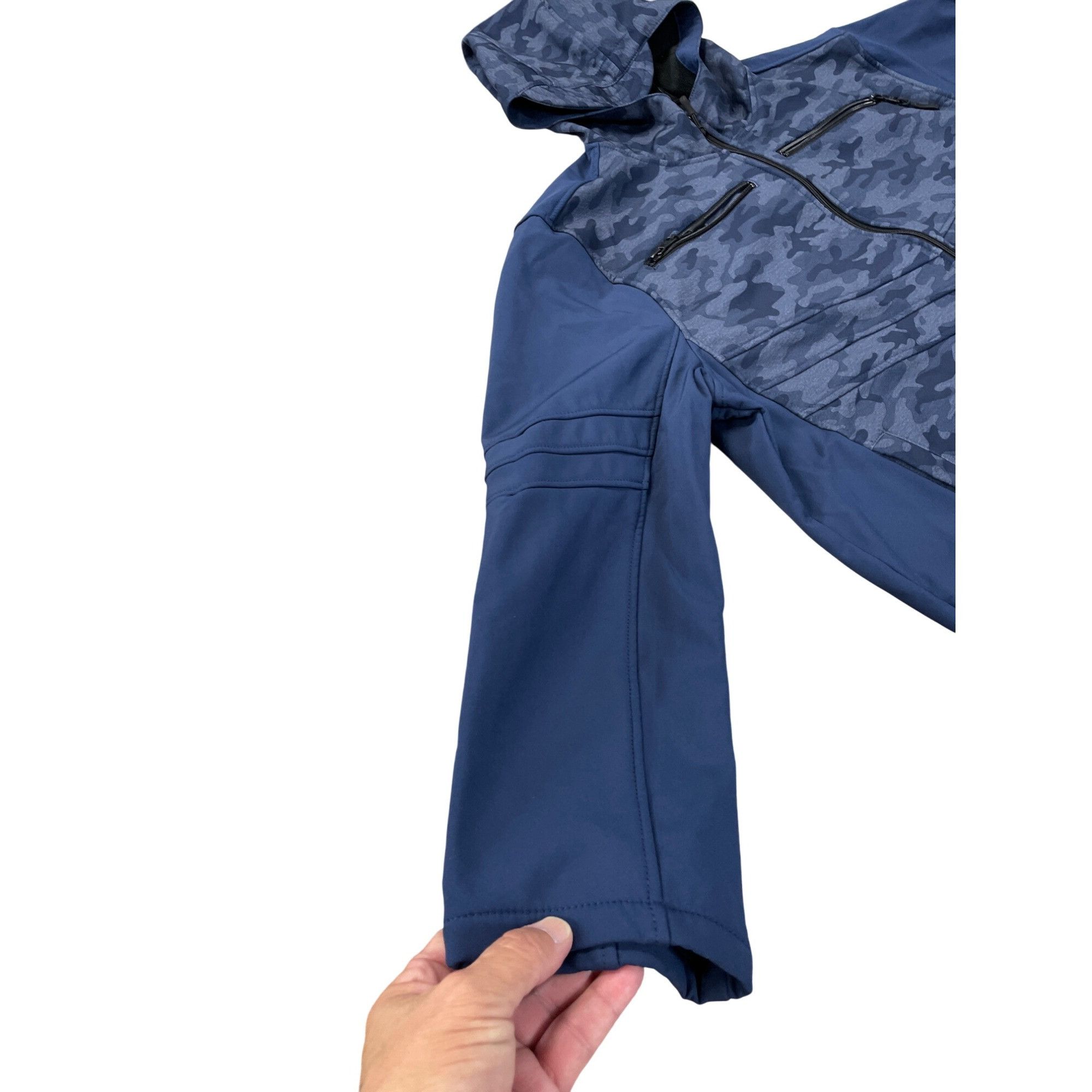 Urban Republic Urban Republic Mens Blue Camouflage Zip-Up Hooded Jacket Siz Size US XL / EU 56 / 4 - 7 Thumbnail