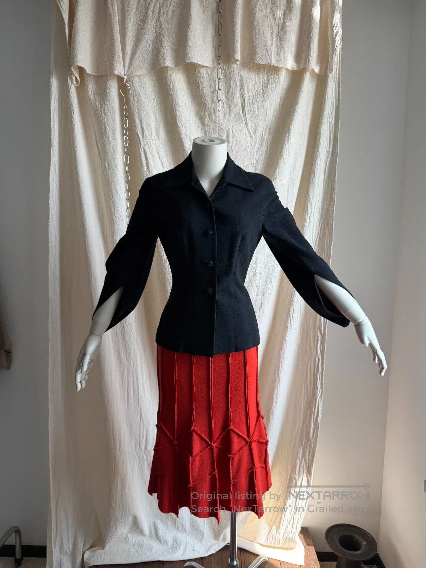 Other SYBILLA Black Cape-Style Asymmetric Cuff Jacket. Size M / US 6-8 / IT 42-44 - 4 Thumbnail