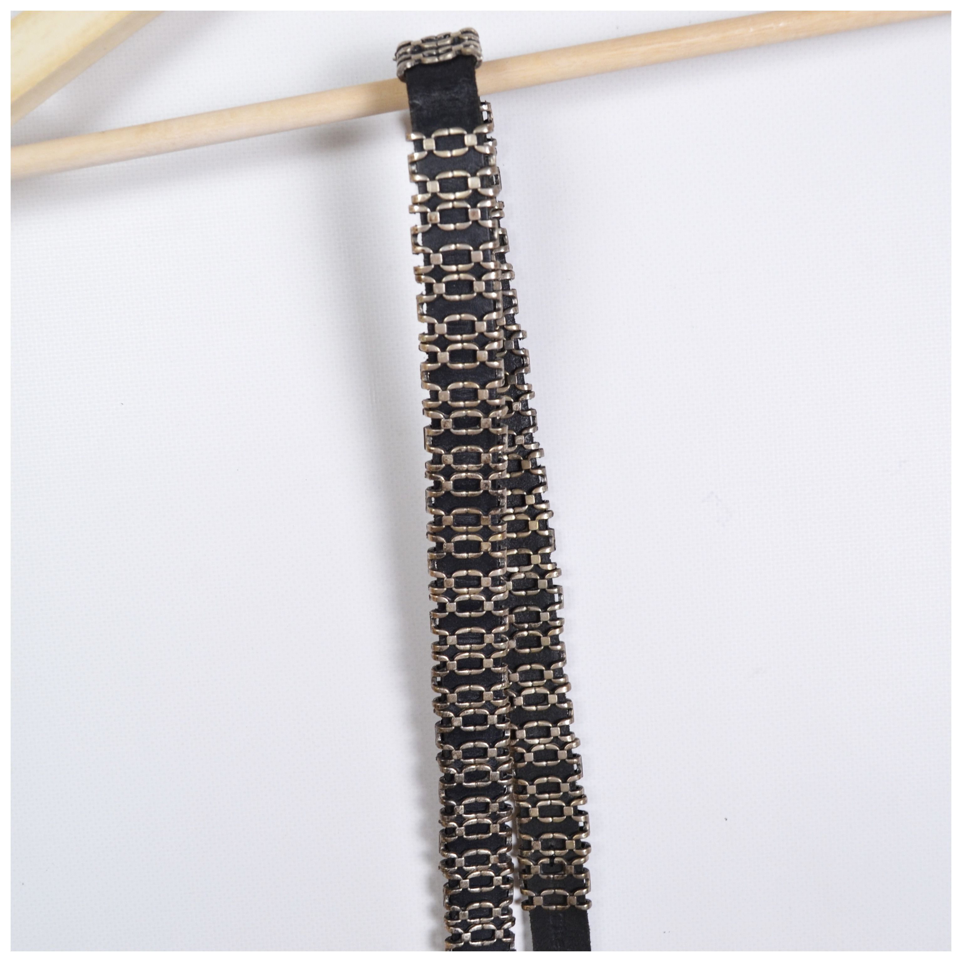 The Kooples The Kooples Vintage Leather Belt With Silvery Metal Chains Size ONE SIZE - 10 Thumbnail