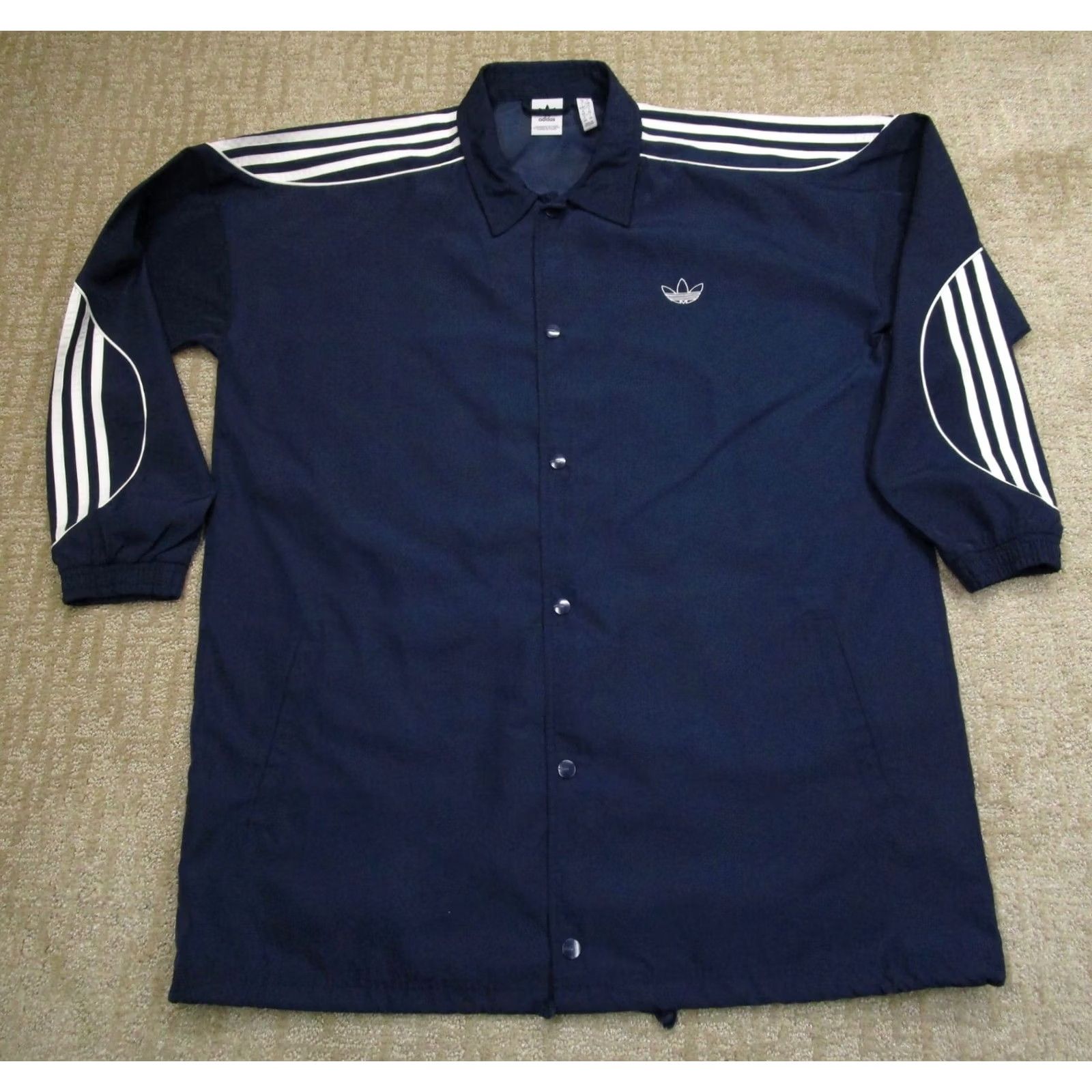 Adidas Adidas Jacket Women Large Blue Trefoil Windbreaker Coach Volleyball Softball Windbreaker Size L / US 10 / IT 46 - 2 Thumbnail