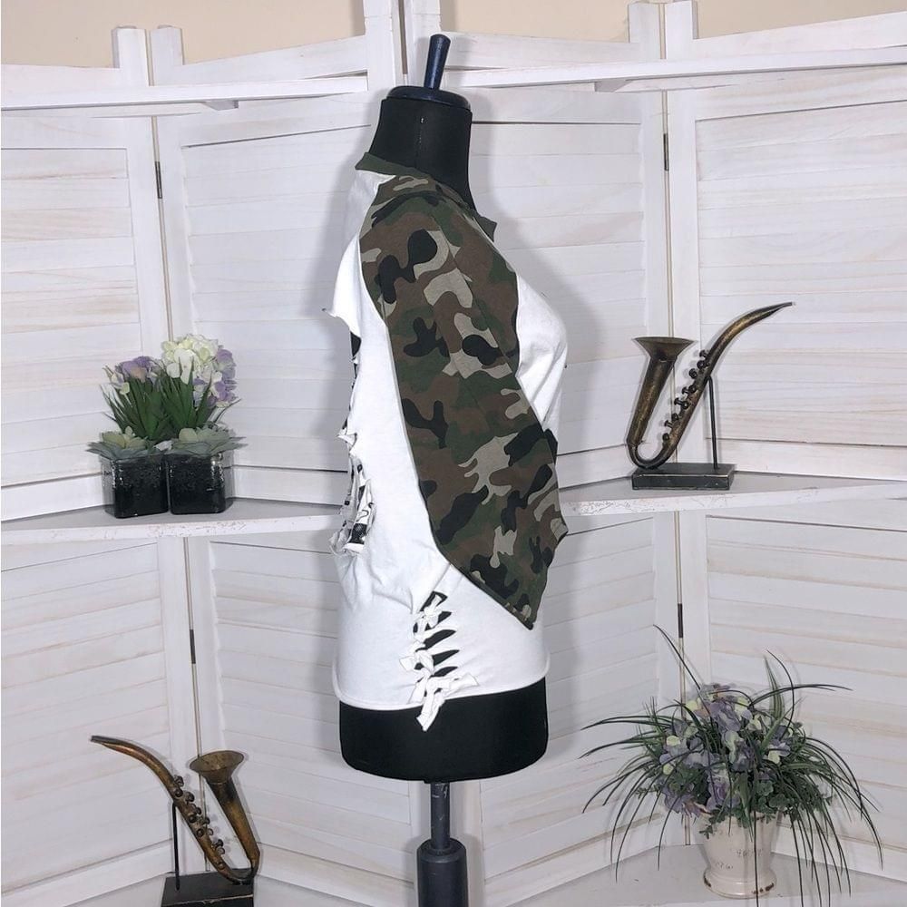 Other camuflaje women’s army boot camp white 3/4 sleeves shirt S Size S / US 4 / IT 40 - 6 Thumbnail