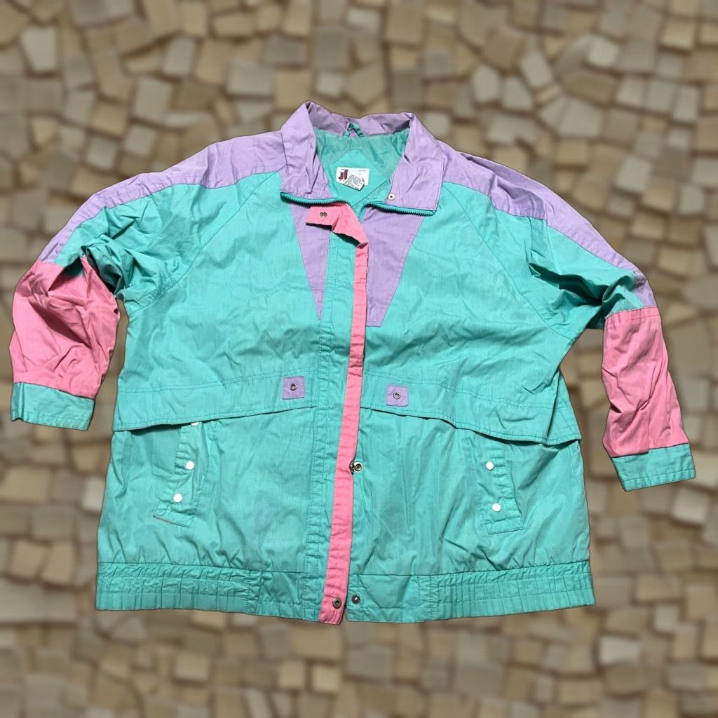 Vintage VINTAGE JL Edition Jacket Women’s Large Windbreaker Zip Up Pink Purple Mint Size L / US 10 / IT 46 - 1 Thumbnail