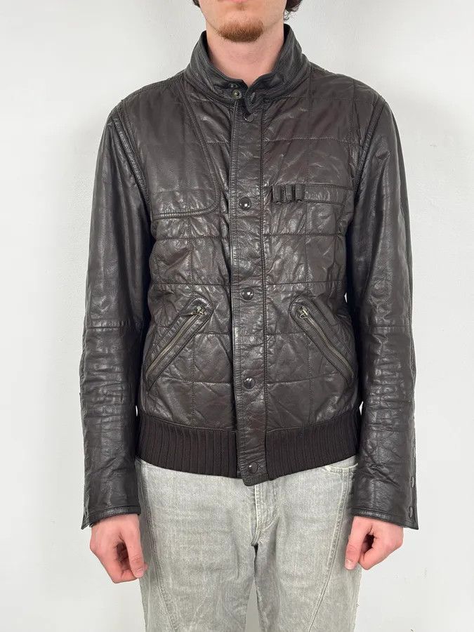 Gucci 2000s Gucci Brown Quilted Leather Jacket Size US L / EU 52-54 / 3 - 2 Thumbnail
