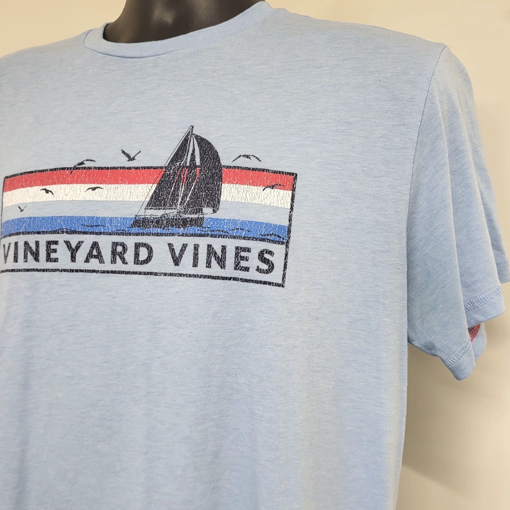 Vineyard Vines **Flag Boat Patriotic Vineyard Vines Tshirt Mens Medium Blue Dune Tee** User: **Patriotic Flag Vineyard Vines Tshirt Mens Medium Blue Dune Tee** Size US M / EU 48-50 / 2 - 2 Thumbnail