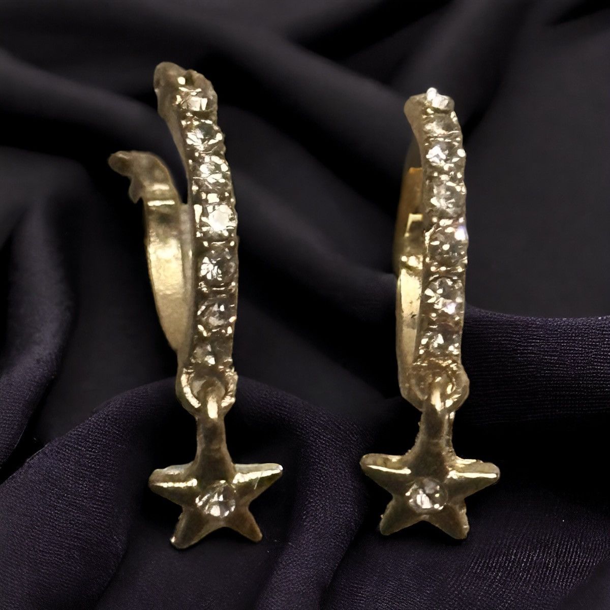 Other Tony rhinestone hoop hanging star earrings Size ONE SIZE - 2 Thumbnail