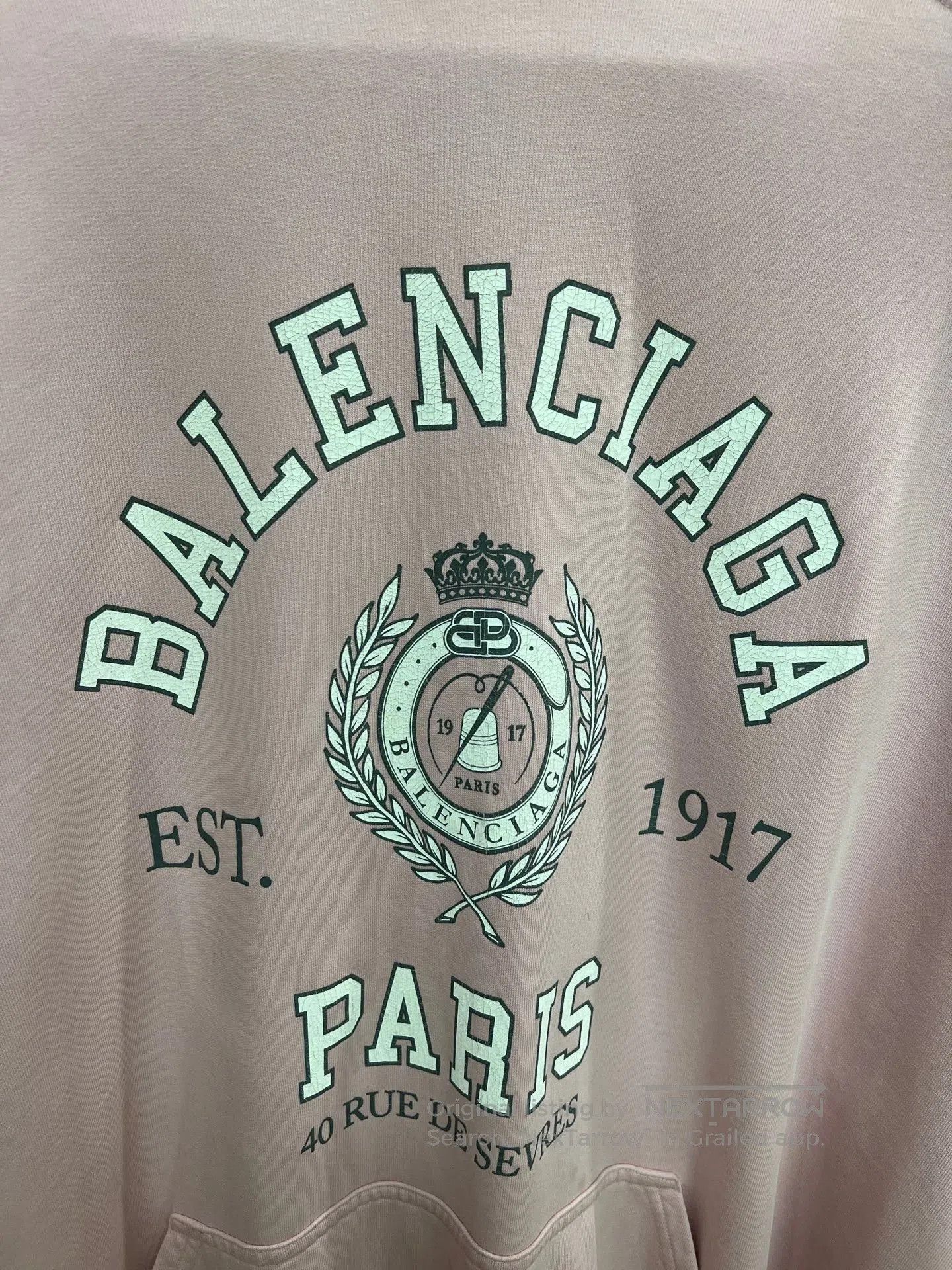 Balenciaga Balenciaga Pink Wheat Ear Logo Hoodie. Size M / US 6-8 / IT 42-44 - 3 Thumbnail