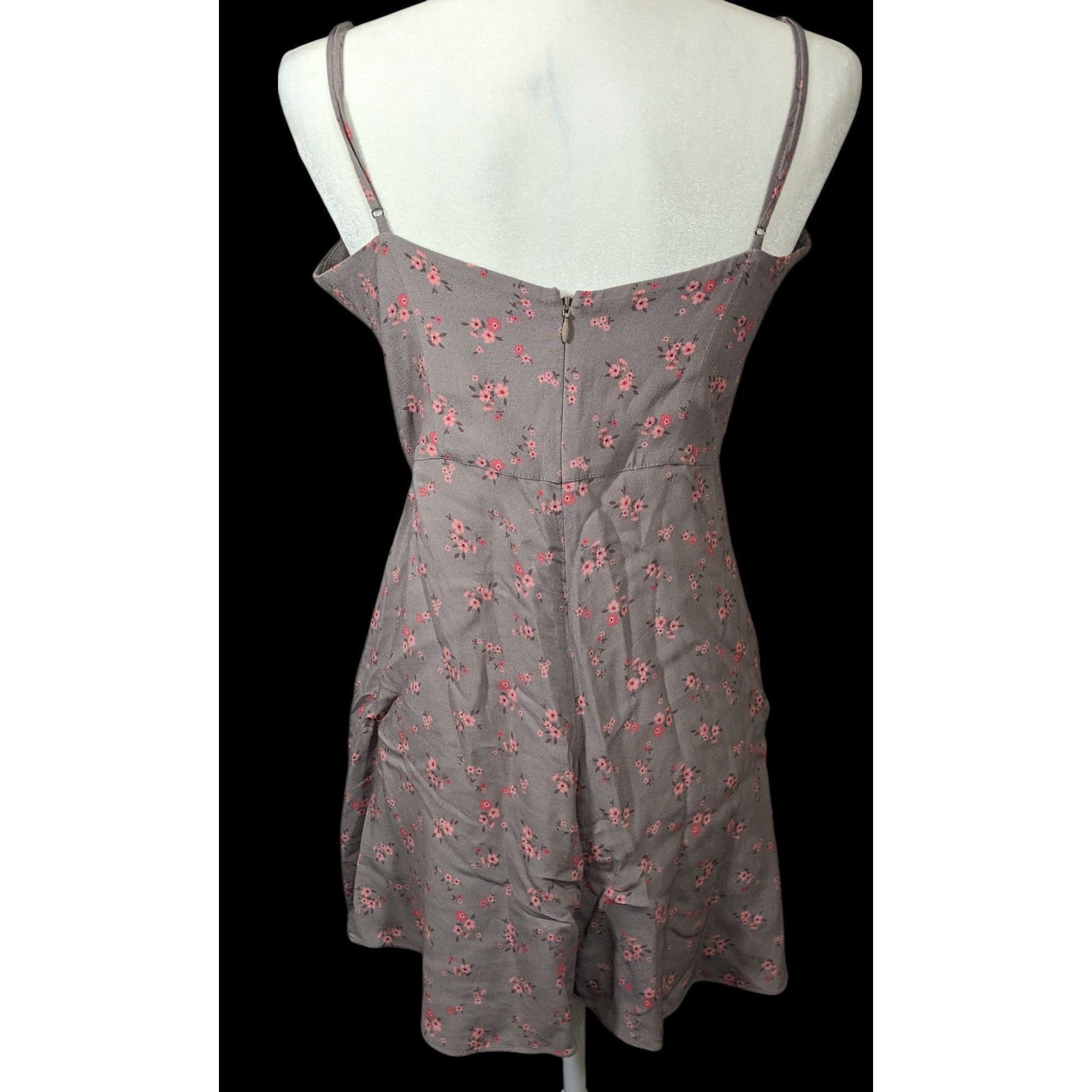 Other Blue Life Coquette Grey And Pink Floral Retro Summer Dress S Size M / US 6-8 / IT 42-44 - 3 Thumbnail