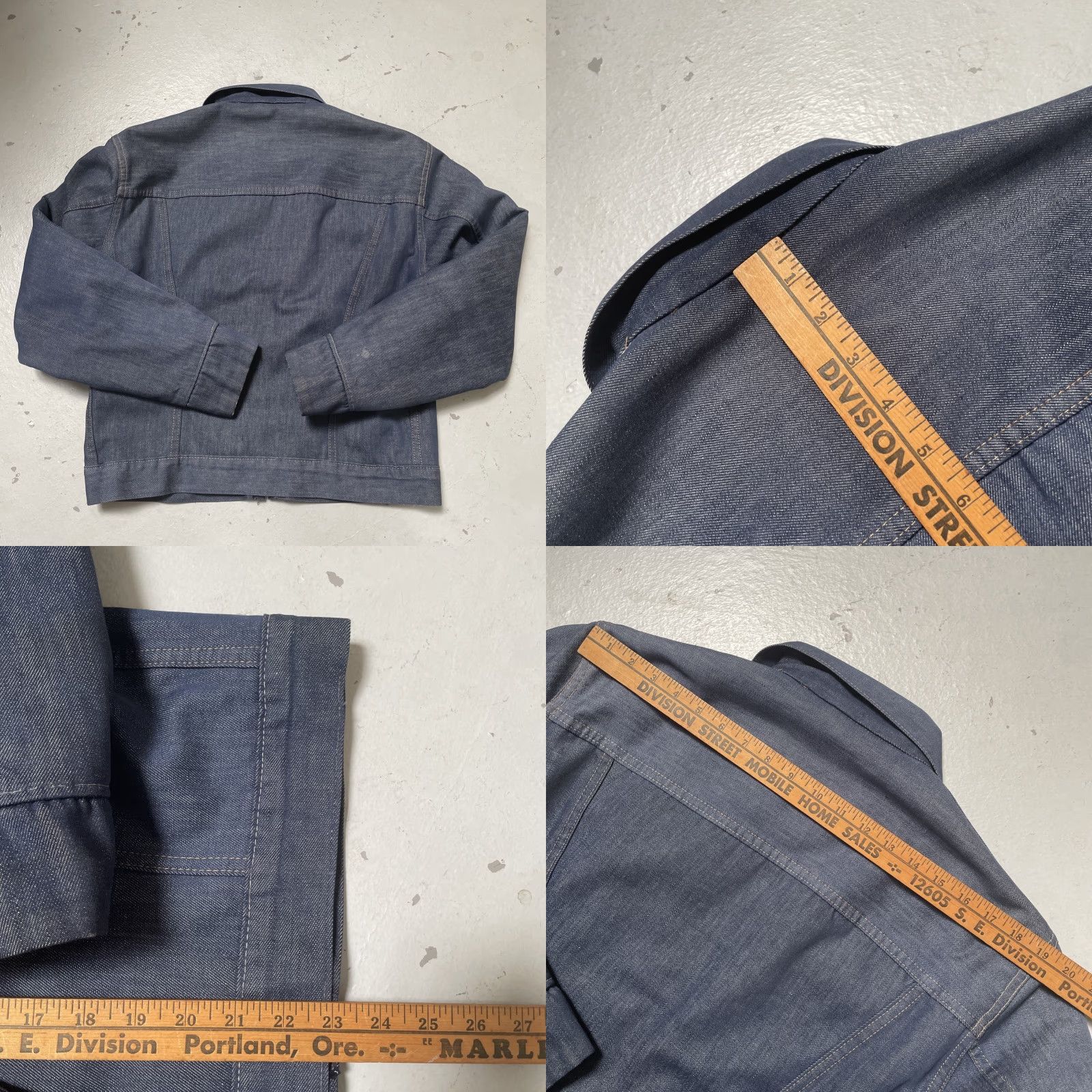 Vintage VINTAGE Montgomery Ward Denim Jacket Trucker Full Zip 42 Blue Cotton Denim Workwear 60s 70s Mens Womens Unisex Adults - 42 Size US XS / EU 42 / 0 - 9 Thumbnail